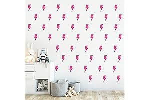 Lively Up with Electrifying Preppy Pink Lightning Bolt Wall Decals: Set of 96