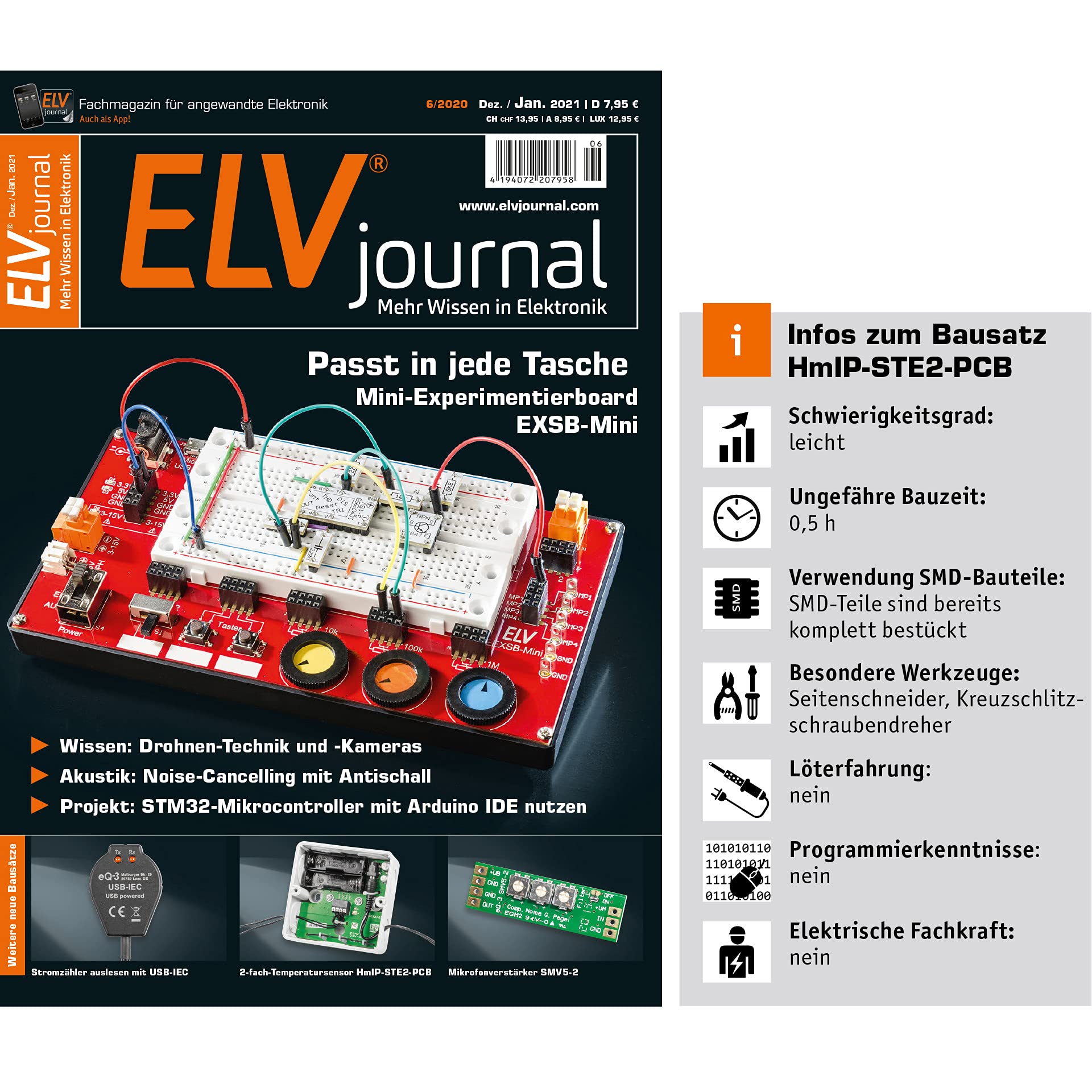 ELV Bausatz Homematic IP 2-Kanal-Temperatursensor mit externen Fühlern - 2-fach HmIP-STE2-PCB