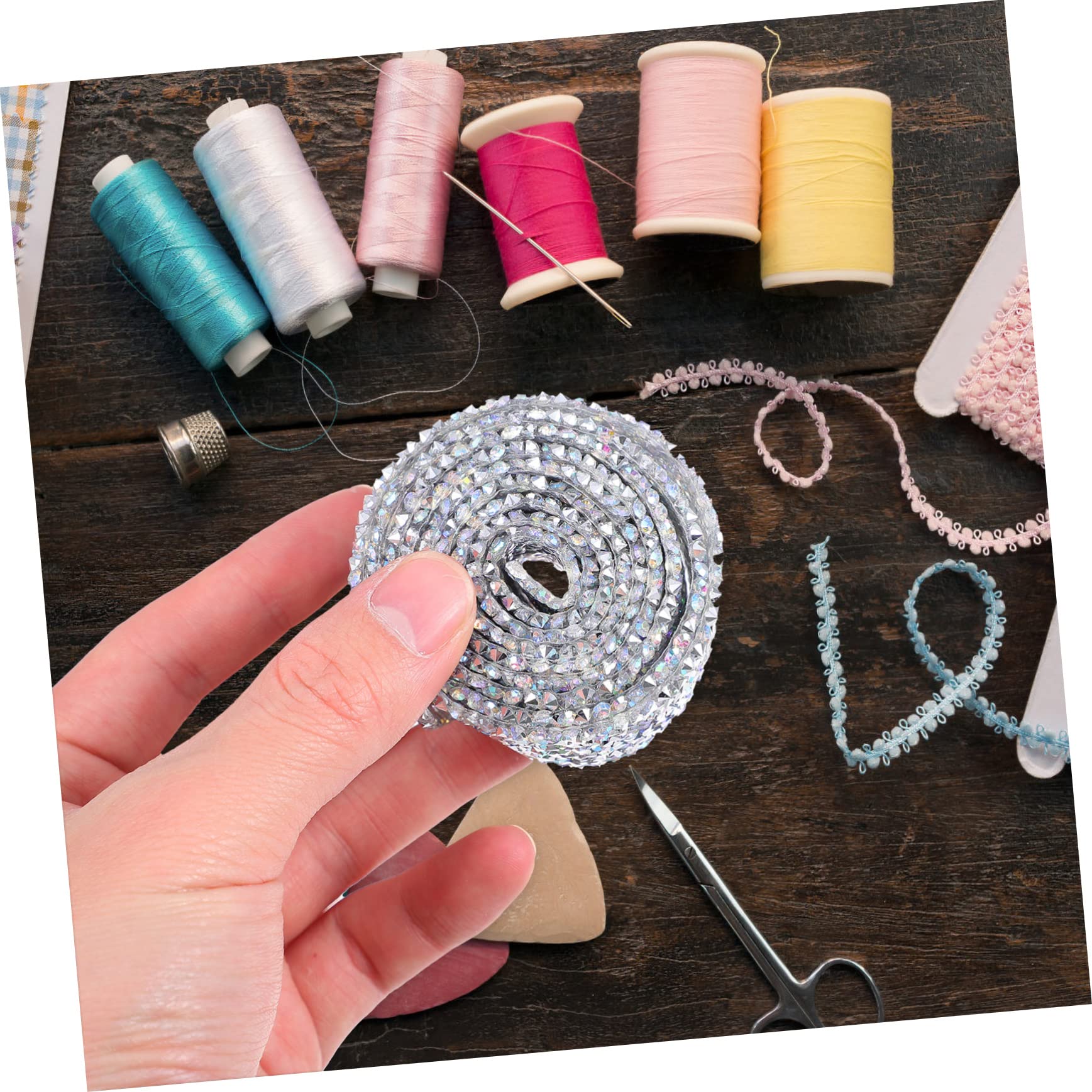 SEWACC 9rollen Strassband Für Bastelprojekte Selbstklebendes Diamantband Ab-farbe Für Hochzeiten Deko Und Accessoires
