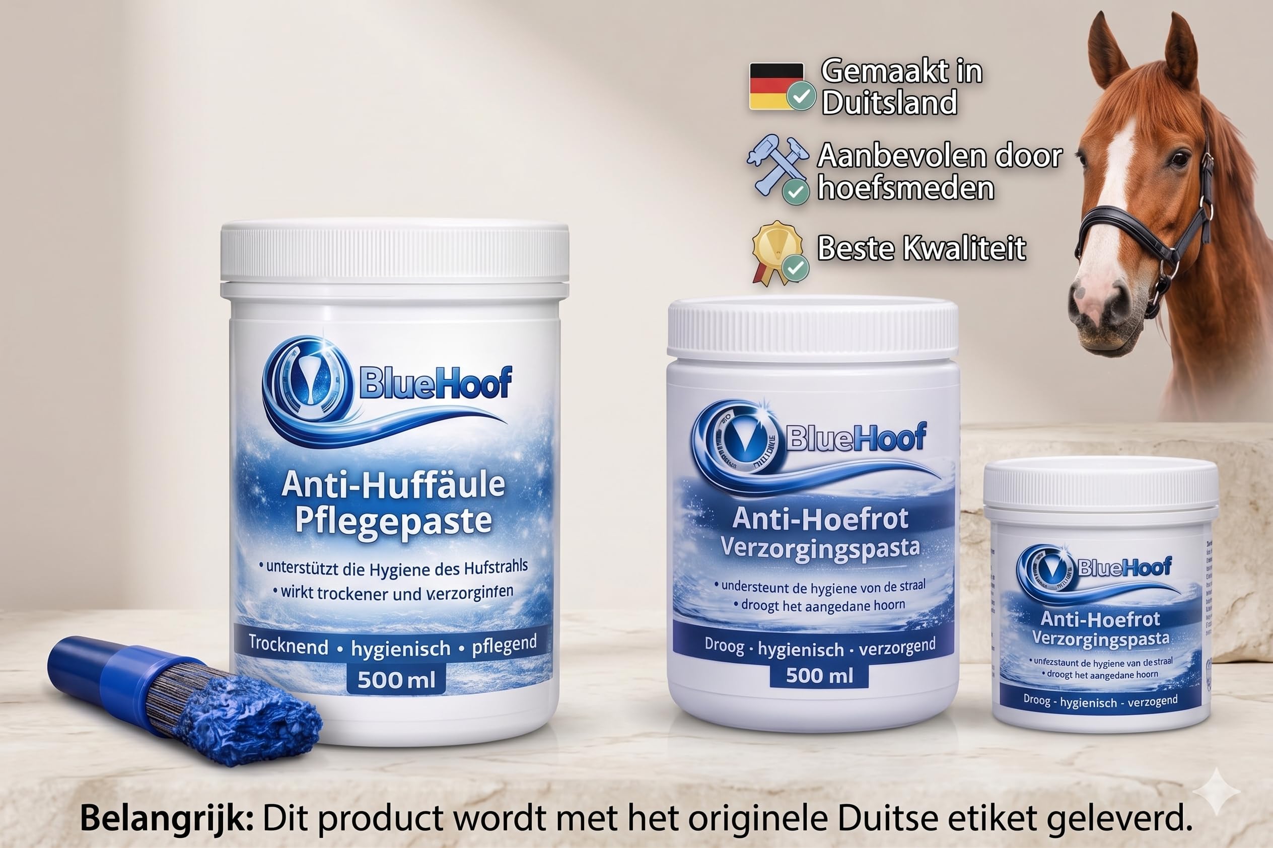 BlueHoof Strahlfäule Paste für Pferde – Hufpflege gegen Strahlfäule & Hufprobleme – trocknend & pflegend – 250 ml
