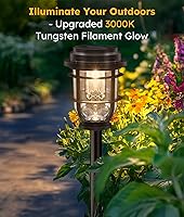 Vista 6 de Bright Solar Pathway Lights Outdoor, 8 Pack Waterproof IP65, Auto On/Off Solar Powered Garden Lights for Yard Lawn Walkway Landscape Pool Outside