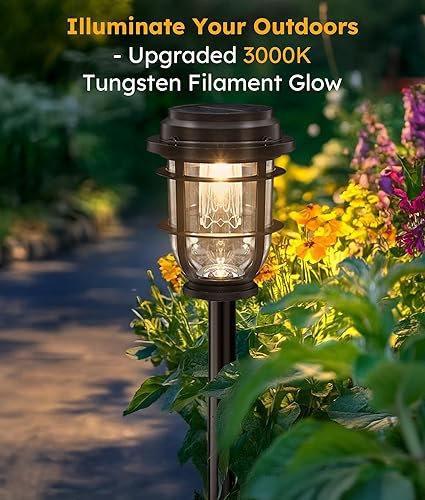 Miniatura 6 de Bright Solar Pathway Lights Outdoor, 8 Pack Waterproof IP65, Auto On/Off Solar Powered Garden Lights for Yard Lawn Walkway Landscape Pool Outside -