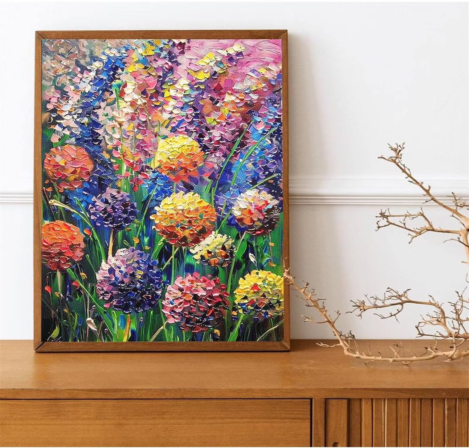 Malen nach Zahlen Kinder ab 7 8 9 10 Jahre Mädchen, Malen nach Zahlen Erwachsene Malen-Nach-Zahlen Kinder Teenager Kreatives fürGeschenkideen Malen nach Zahlen Explosion Blumen 60x80cm (mit Rahmen)