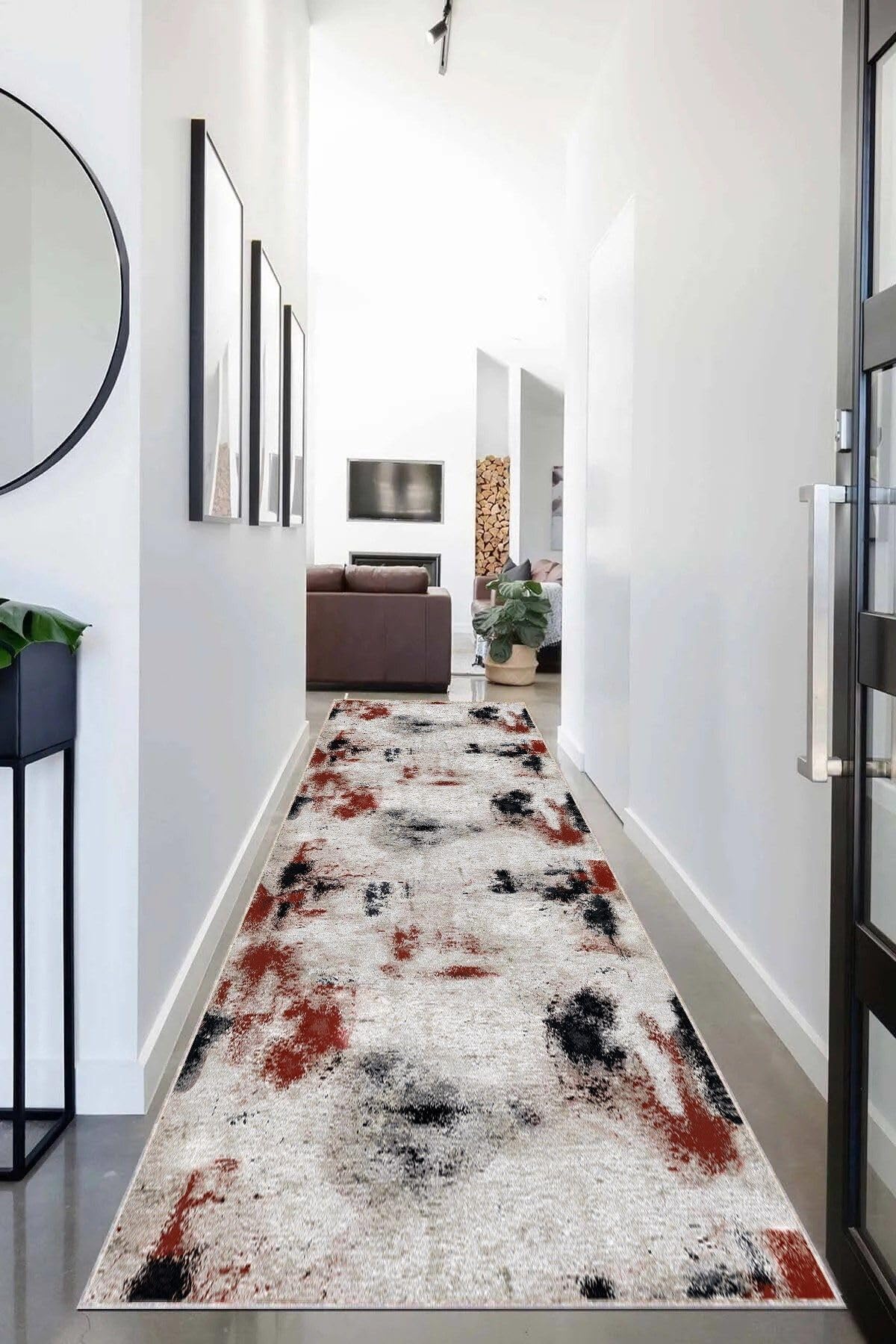 Pelangi Batik Desenli Renk Geçişli Dijital Baskı Yıkanabilir Kaymaz Taban Salon Halısı ve Yolluk, Karışık Renkli 80 x 600, 955518411110806007