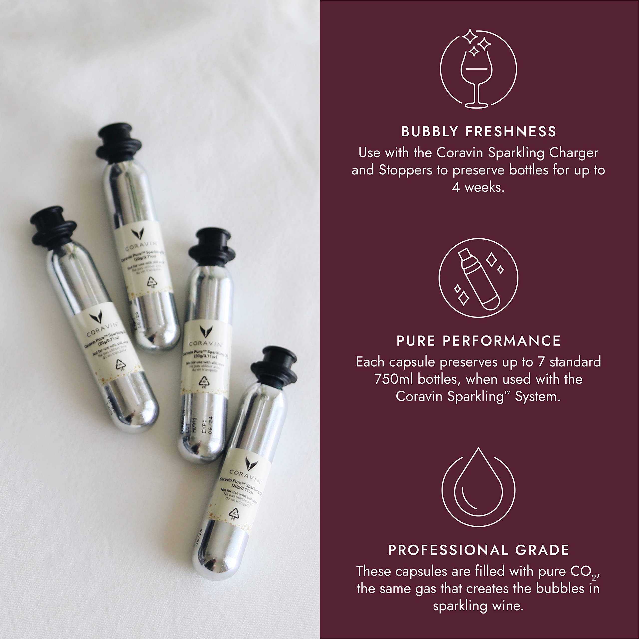 Amazon.com: Coravin CO2 Capsules for Sparkling Wines for Use with