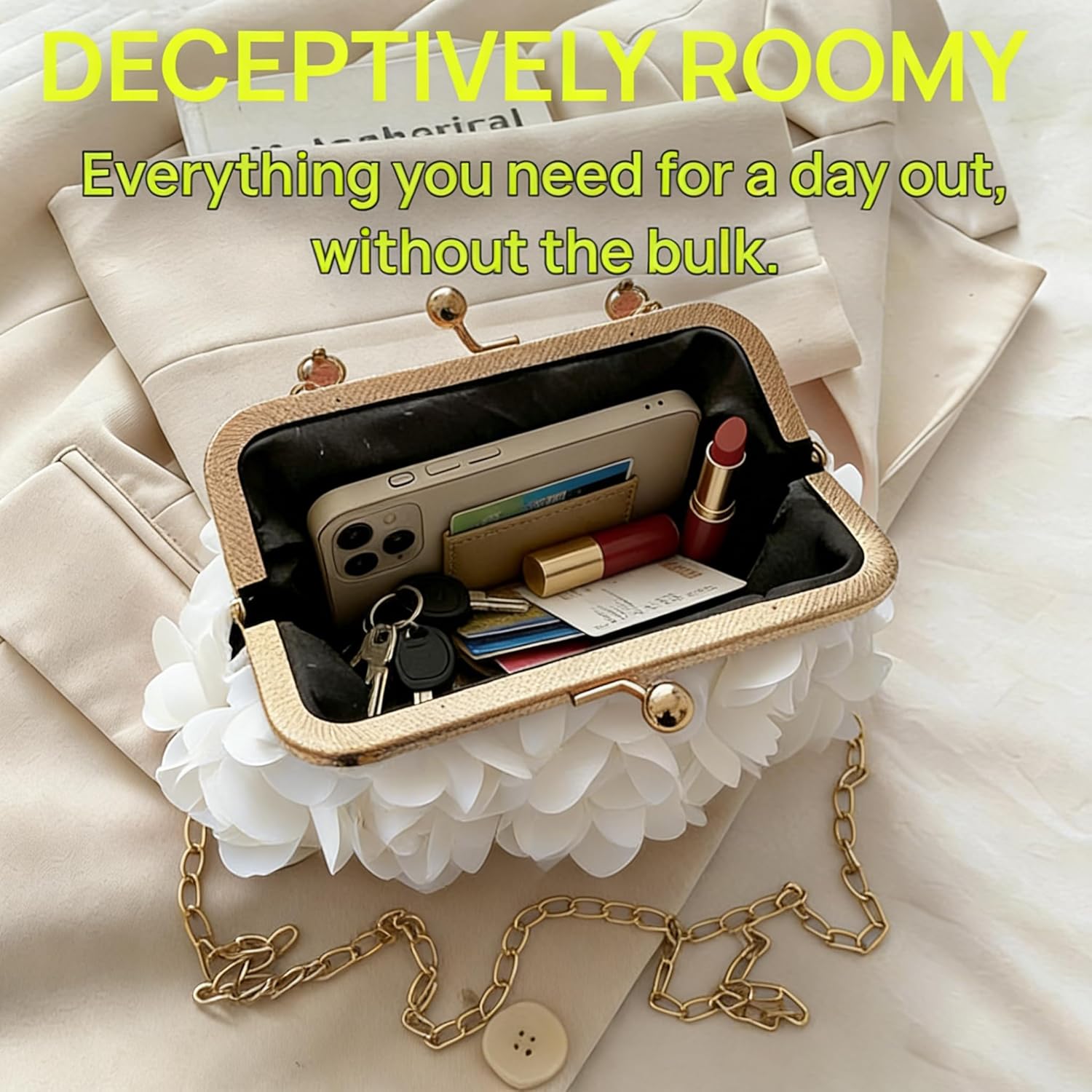 2026 Elegant Rose Clutch for Women Floral Kiss Lock Evening Bag Cute Flower Formal Purse For Wedding