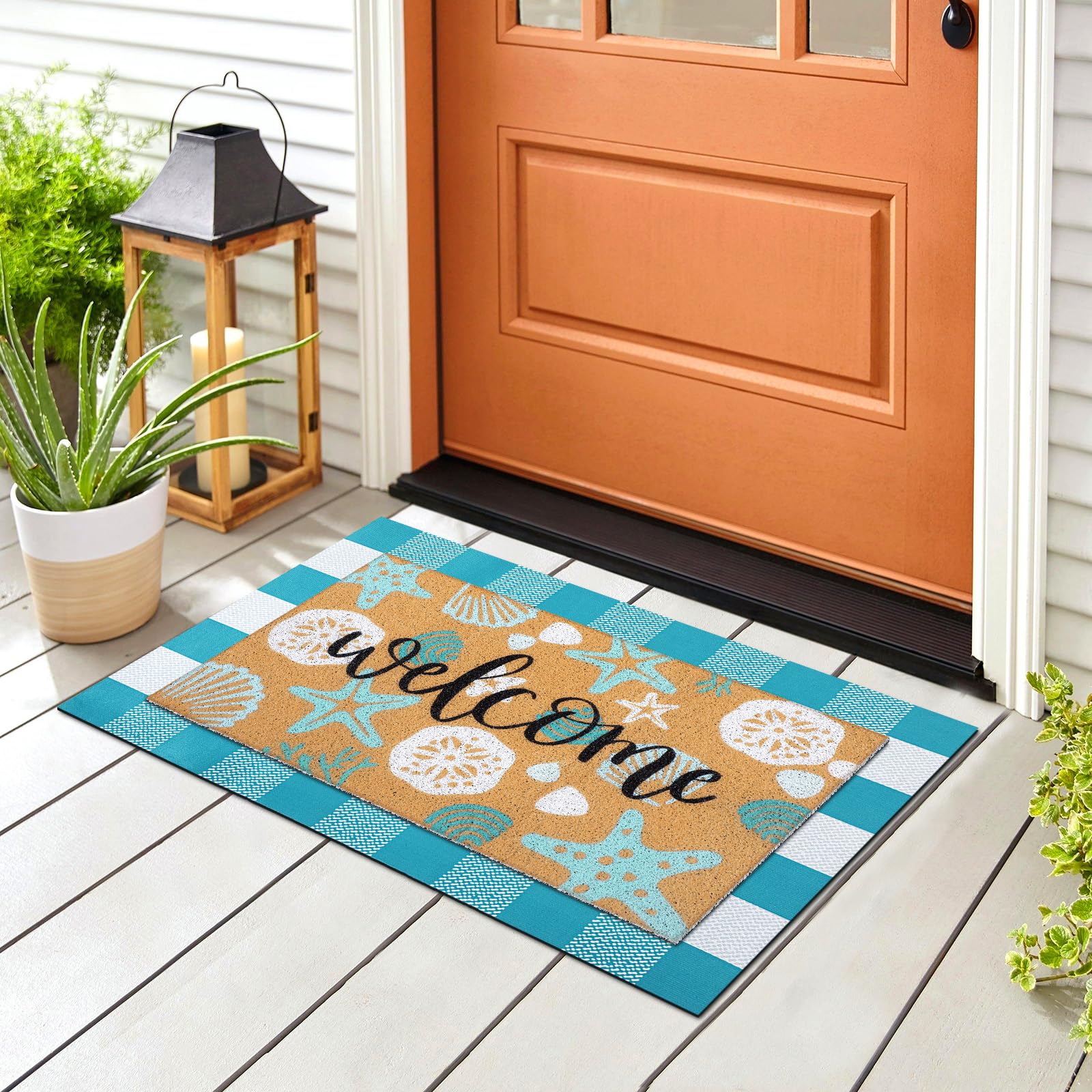 Amazon.com: Tinideya 2 Pcs Summer Door Mat Coastal Beach Welcome