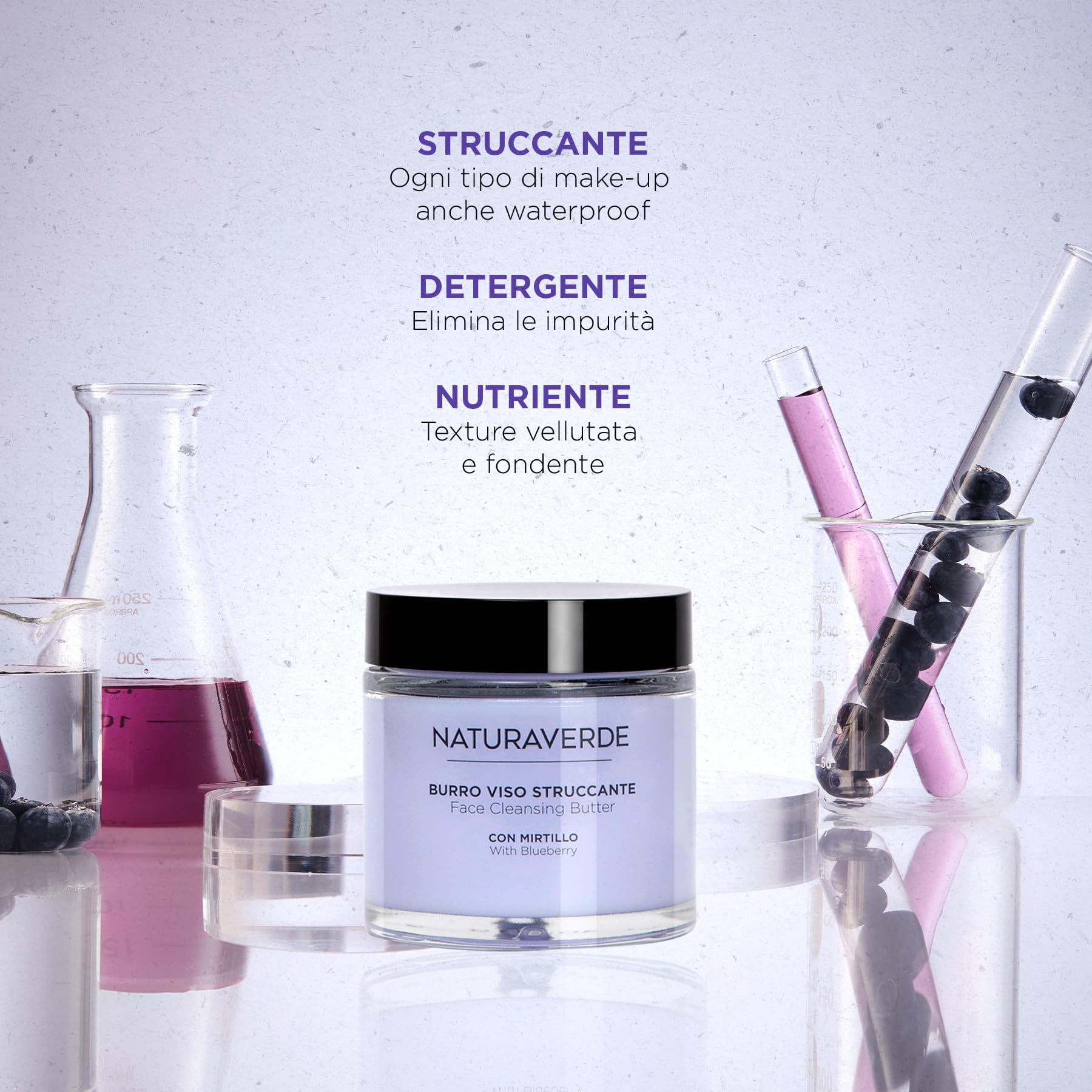 Naturaverde | Upcycling Burro Struccante, con Mirtillo, 90 ml