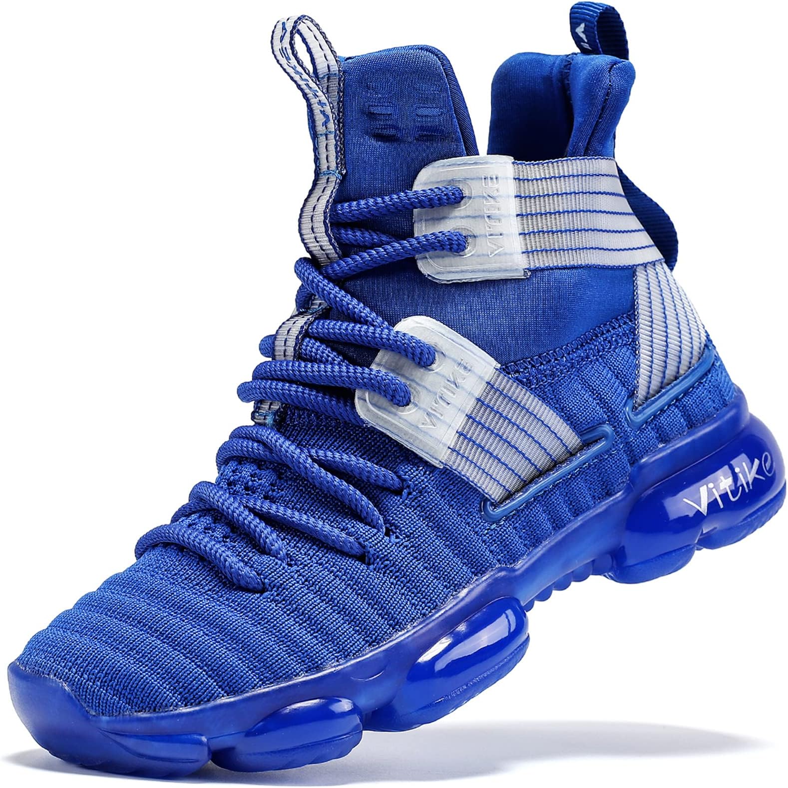 Kids Basketball Shoes Boys Air Cushion Sneakers Girls Mid Top School Hoops Shoes Non-Slip Outdoor Sports Running Gym Comfortable Durable Little Kid/Big Kid
