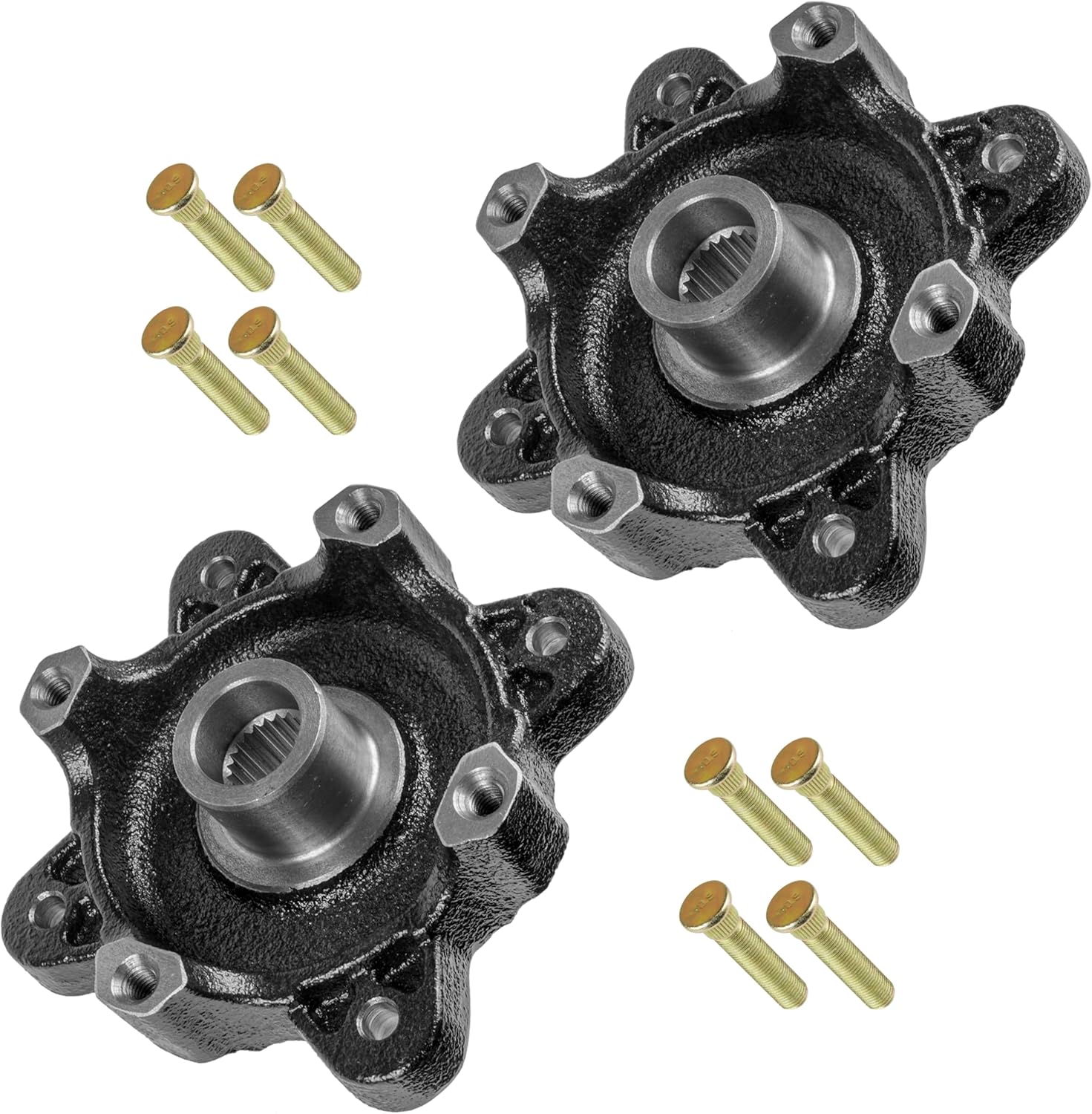 Caltric Front Wheel Hub with Bolts Compatible with Polaris Ranger 900 Diesel 4x4 2012 2013 2014 / Ranger 800 6x6 2012 2013 2014 2015 2016 2017