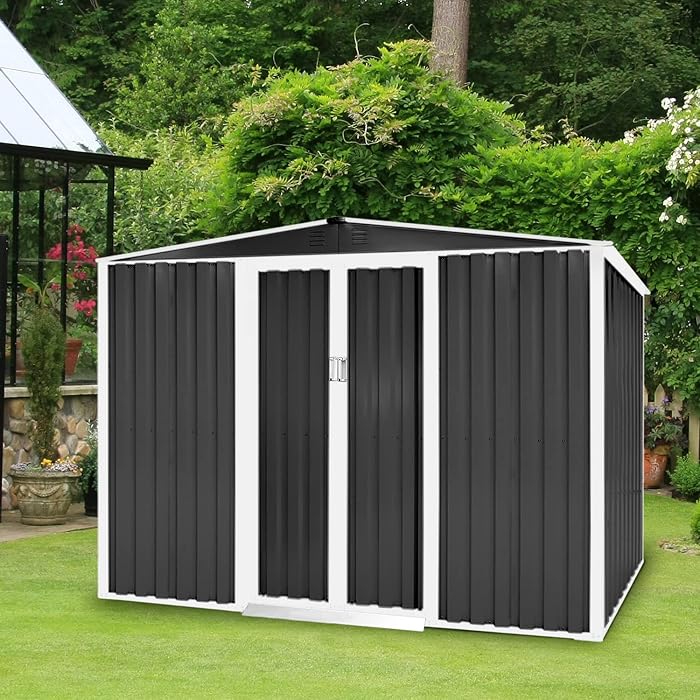 Buy Betterland 6X8 FT Outdoor Storage Shed, Steel Garden Shed with