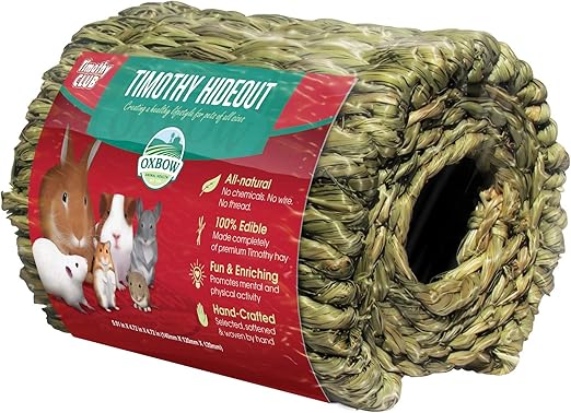Oxbow Animal Health Timothy Hideout, Gerbil & Hamster Hideout, 100% Timothy Hay, Hamster Enrichment, Oxbow Rat Cage Accessories