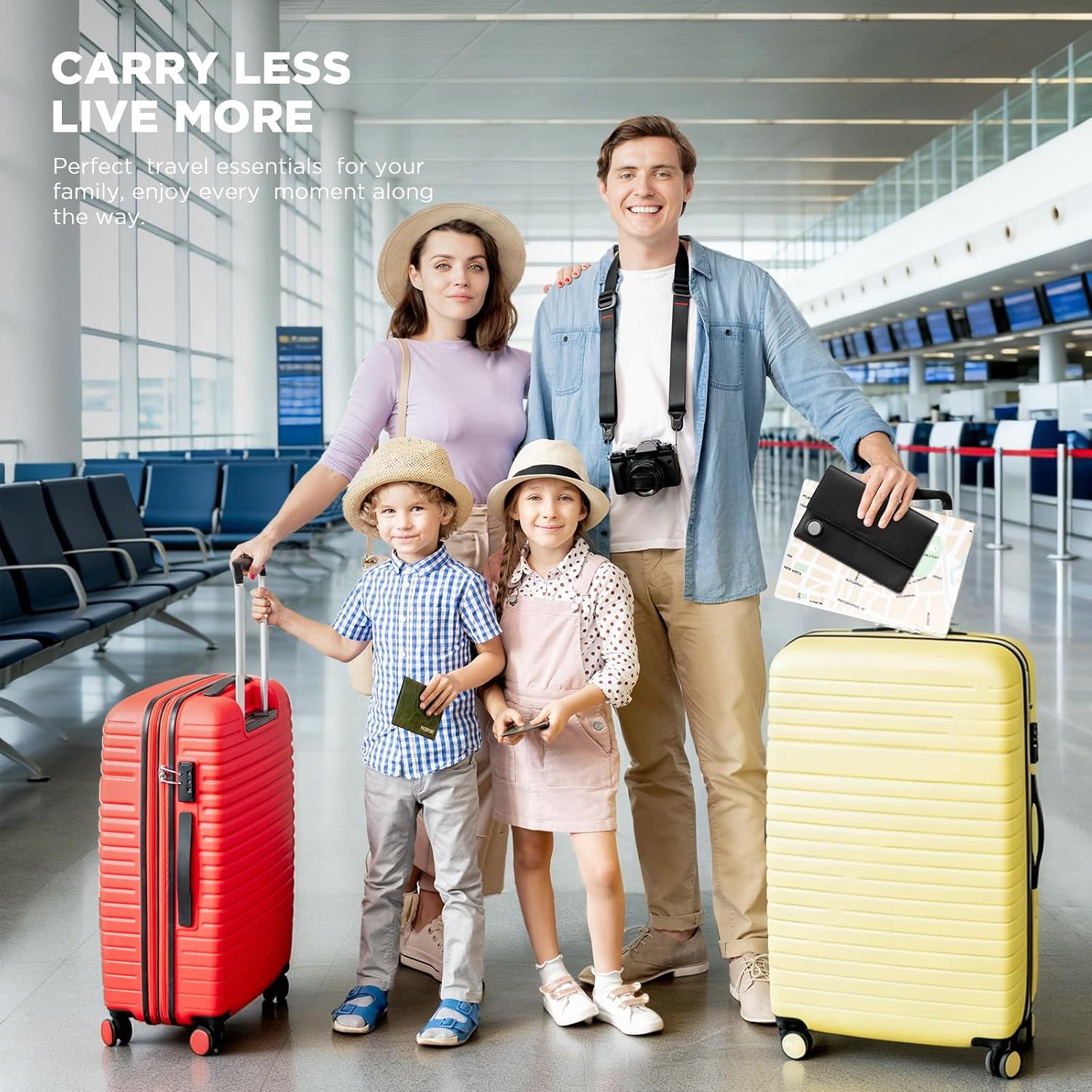 VULKIT Family Passport Holder for 4 Leather Passport Wallet with Airtag Slot Multiple Passport Holder RFID Blocking Bifold Travel Documents Organizer - Image 7