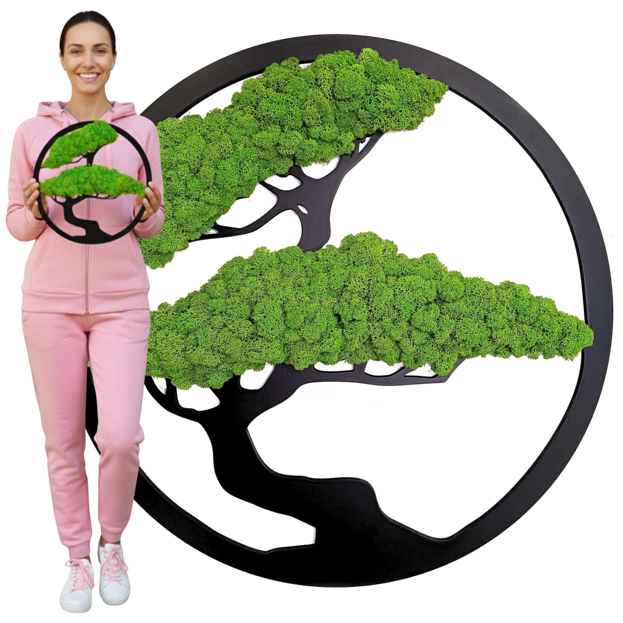 Scandinavian Moss Moosbilder Baumform Wandbild 30cm Natürliche Rohstoffe Deko Moos