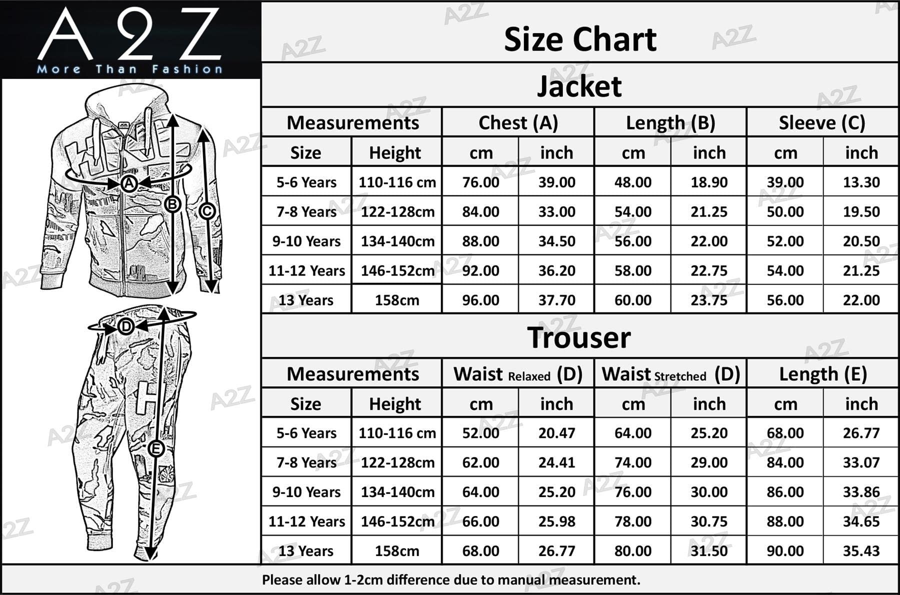 A2Z 4 Kids® Dziecięcy dres treningowy HNL nadruk kamuflaż bluza z kapturem i spodnia bluza z kapturem nowy wiek 7 8 9 10 11 12 13 lat