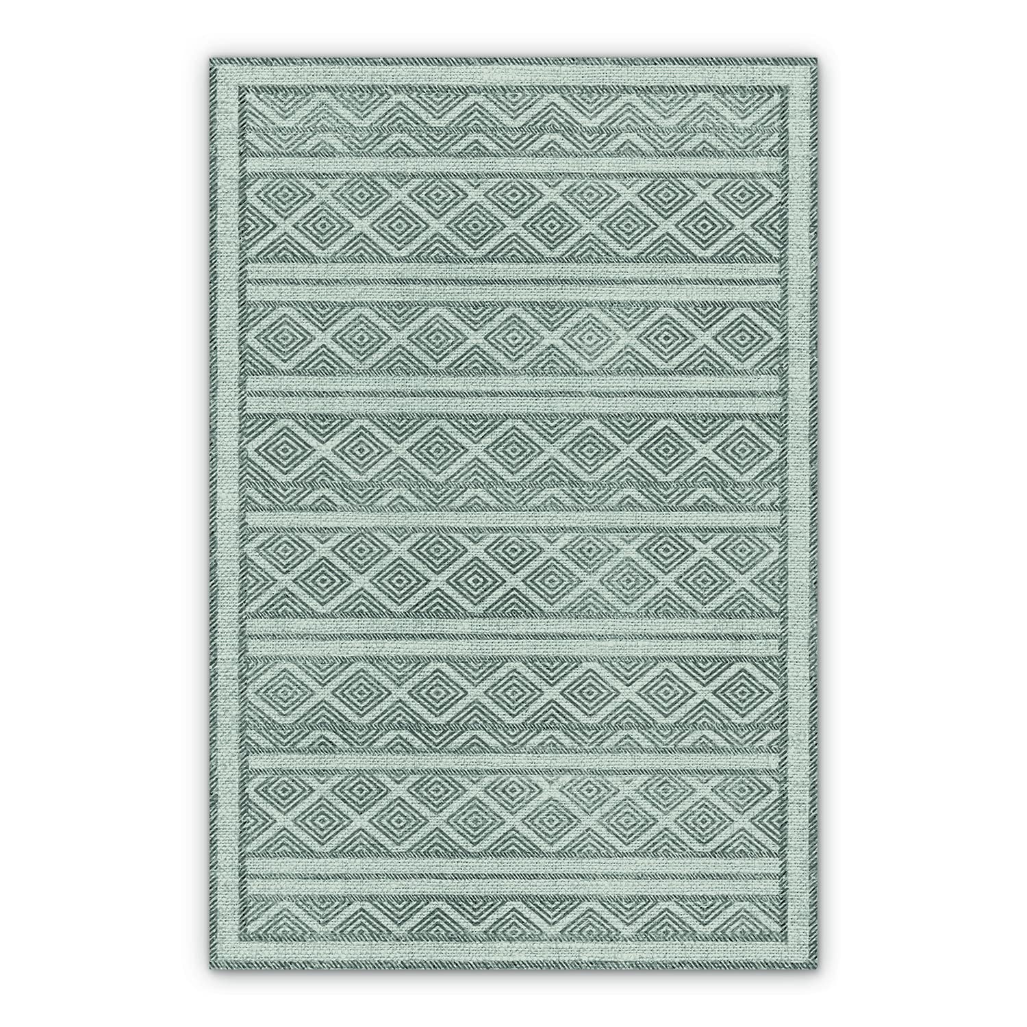 Tapis en vinyle 60x80cm PVC imitation carrés de tissu pour cuisine et bain
