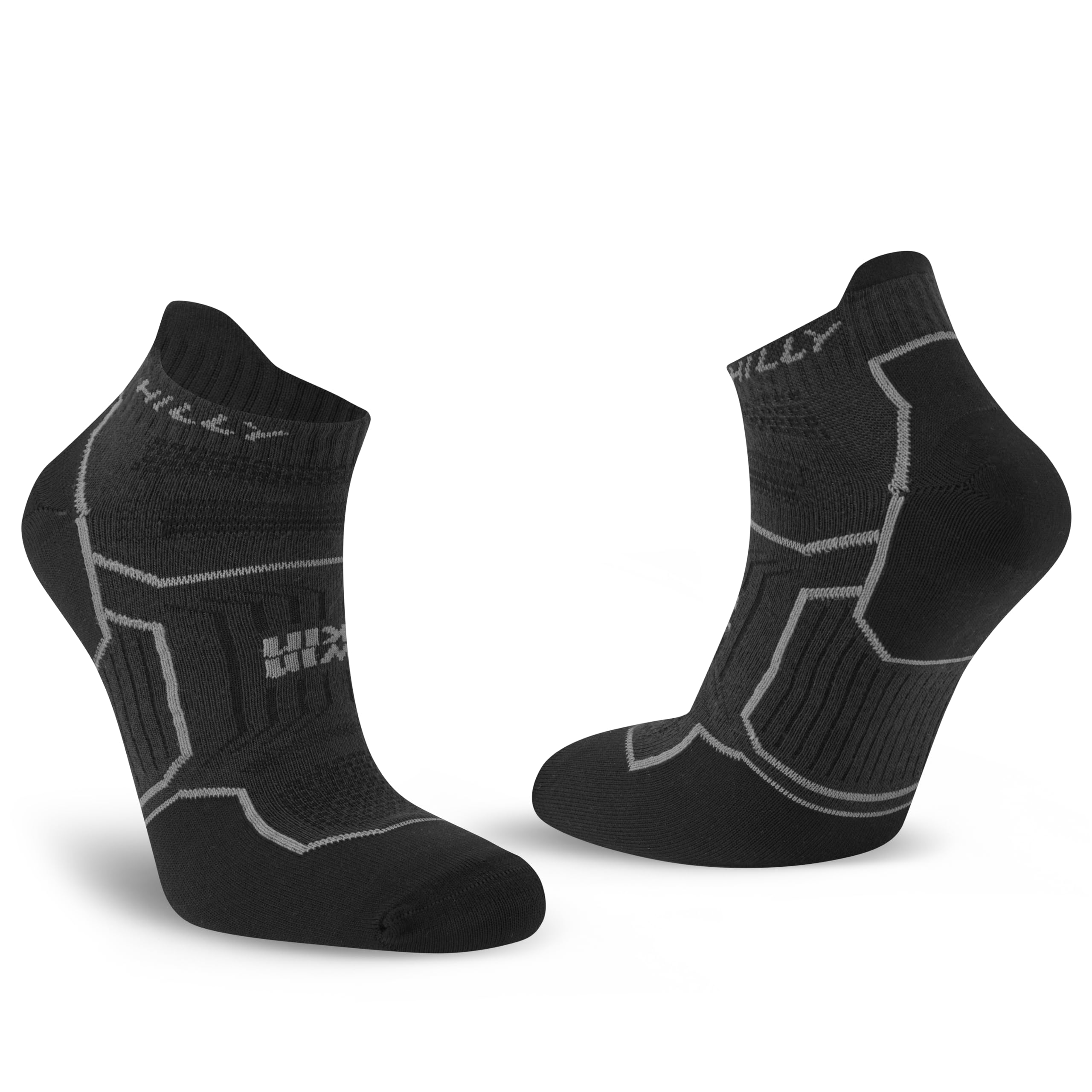 Hilly, Twin Skin, Anti Blister- Socklet - Med Cushioning, Black/Anthracite, S