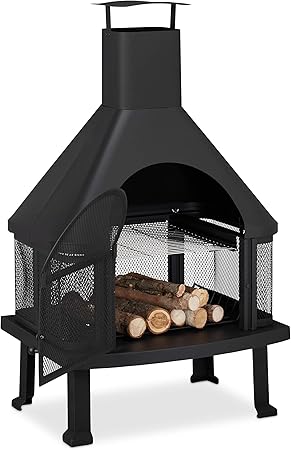 Relaxdays Forno Azteco Da Giardino | Con Griglia, Coperchio, Attizzatoio | 88x42x42cm | Argentato - Foto 7