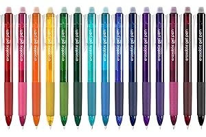 Vanstek Erasable Gel Pens: 15 Vibrant Hues with Retractable Convenience