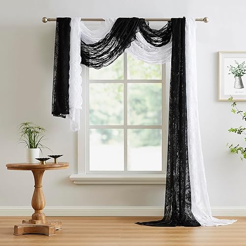 Miniatura 4 de WARM HOME DESIGNS Tela de encaje negro de 60 pulgadas de ancho por 5 yardas de largo. Tela negra para vestido de encaje, mantel de encaje, camino de