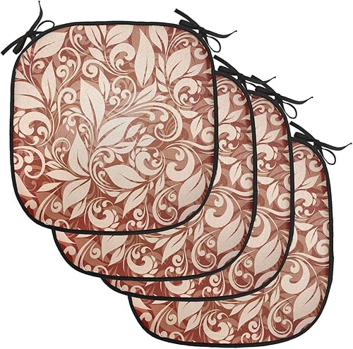 Miniatura 23 de Lunarable Cojín retro para silla, dibujo de chica a la moda en tierra primavera campo margaritas arte, acolchado de asiento para cocina y patio con