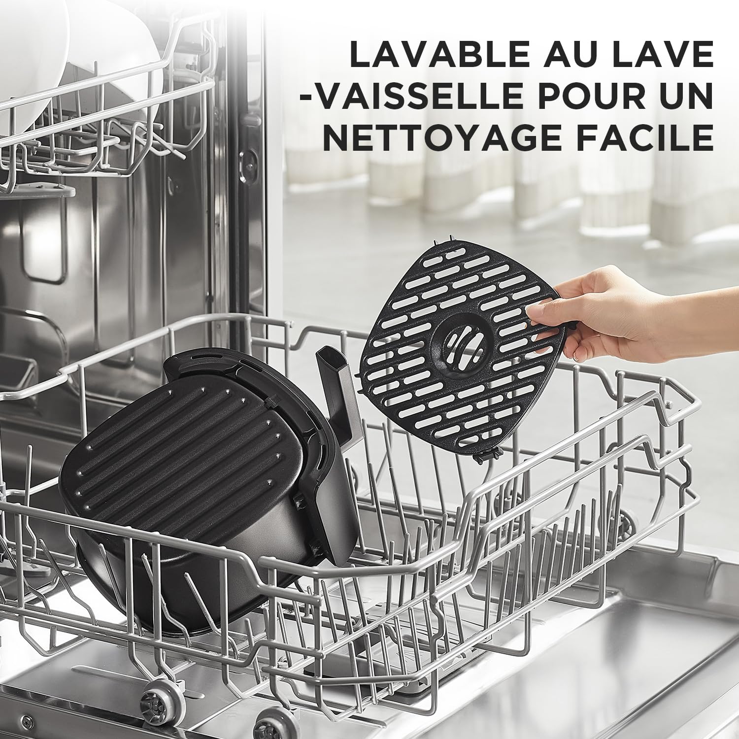 Midea friteuse à air chaud 2L, 1150 W, friteuse sans huile, friteuse à air chaud, arrêt automatique, sans huile, facile à nettoyer, sans BPA, noir
