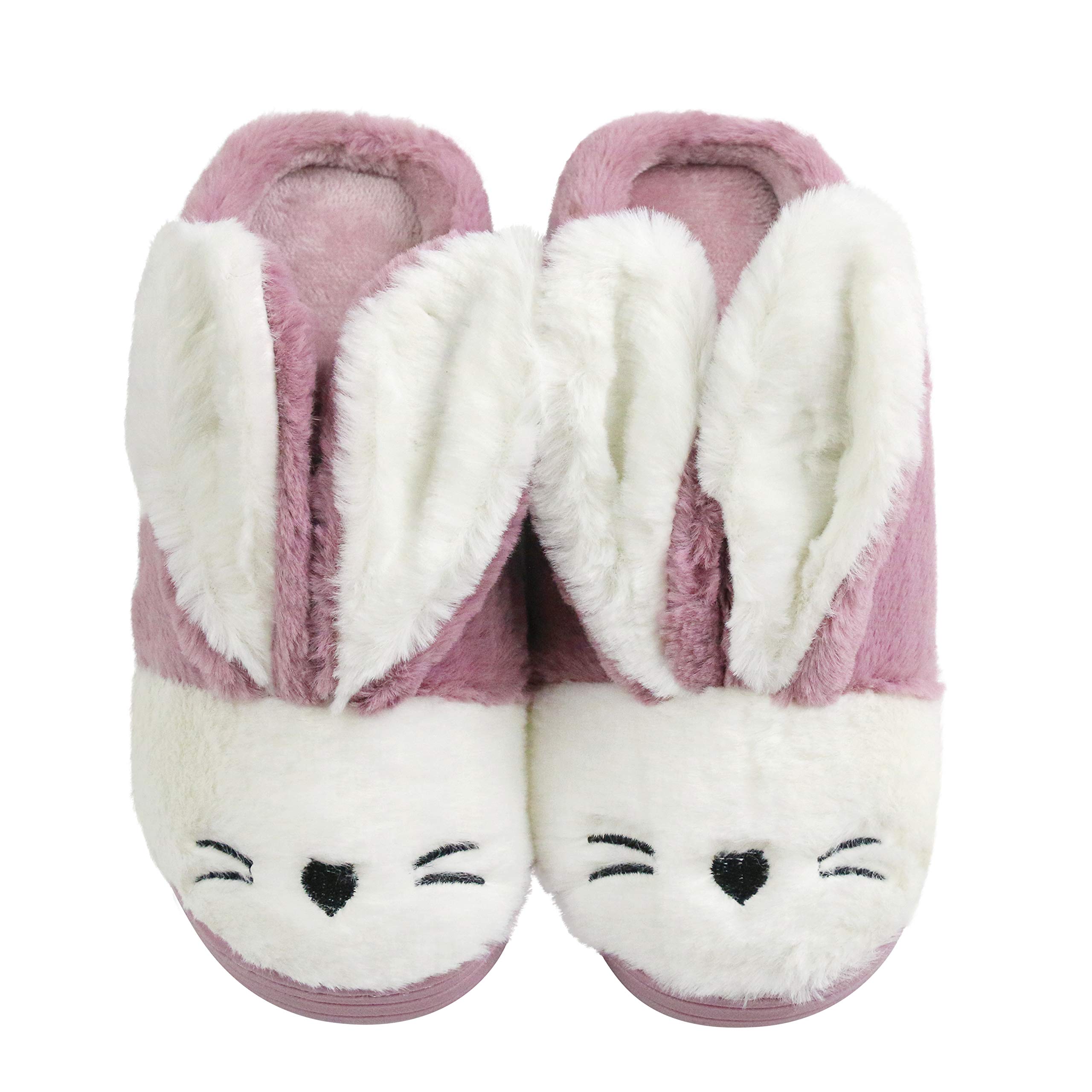 Sanfiago Women Memory Foam House Slippers Cozy Cute Bunny Animal Home Slipper Indoor Outdoor Birthday for Girls Ladies