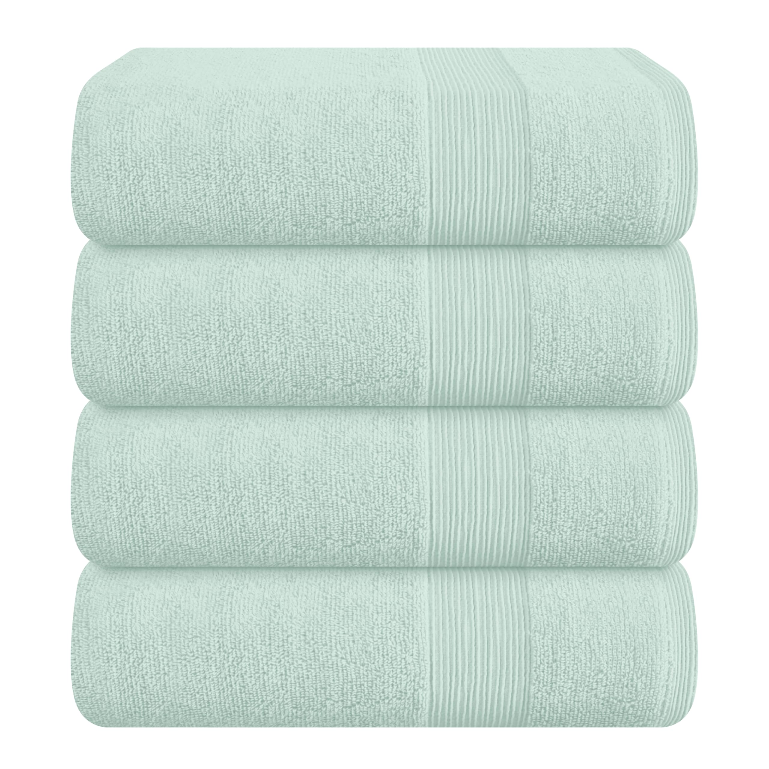 Belizzi Home 4 Pack Bath Towel Set 27x54, 100% Ring Spun Cotton, Ultra Soft Highly Absorbent Machine Washable Hotel Spa Quality Bath Towels for