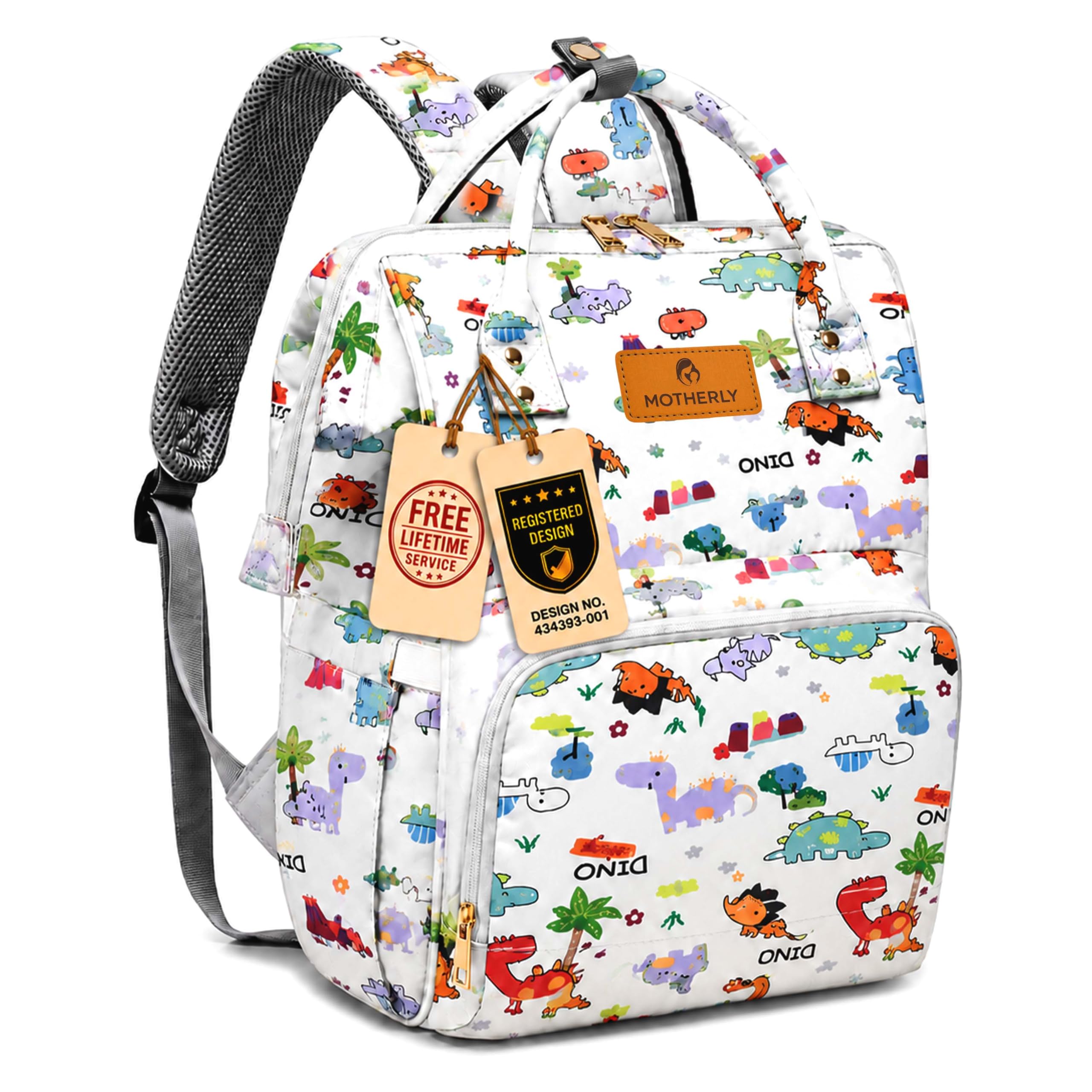 Motherly Patented Diaper Bag Backpack for Moms | Waterproof Baby Travel & Maternity Bag | Spacious Nappy Bag with Multiple Compartments, Insulated Bottle Pockets & Warranty (VivaLuxe Series, White)-picture-27