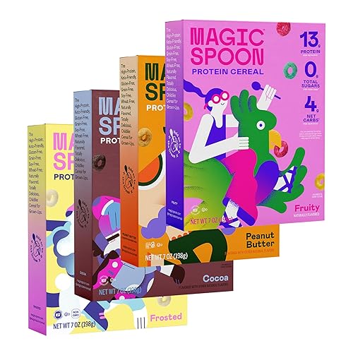 Miniatura 1 de Cereal Magic Spoon - Paquete de 4 piezas de sabores surtidos - Cereal para el desayuno keto sin gluten y sin granos bajo en carbohidratos alto en