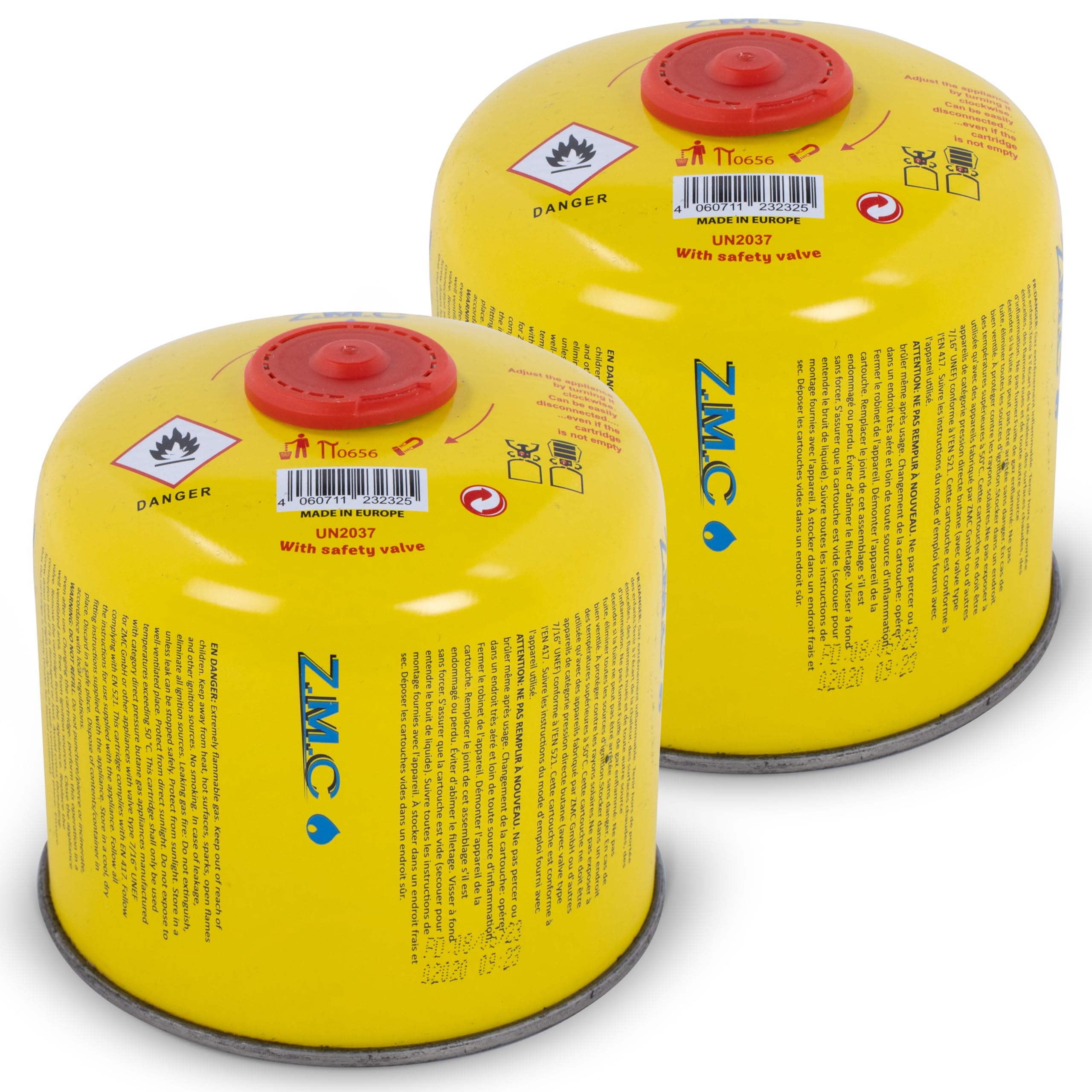ZMC 14X Gaskartuschen 300g, Schraubkartusche 600ml mit Propan/Butan Gas, EN417 Eurogewinde 7/16", Ventilkartusche Gaskartusche passend für Gaskocher, Gasbrenner, Unkrautbrenner, Camping & Weber Grill