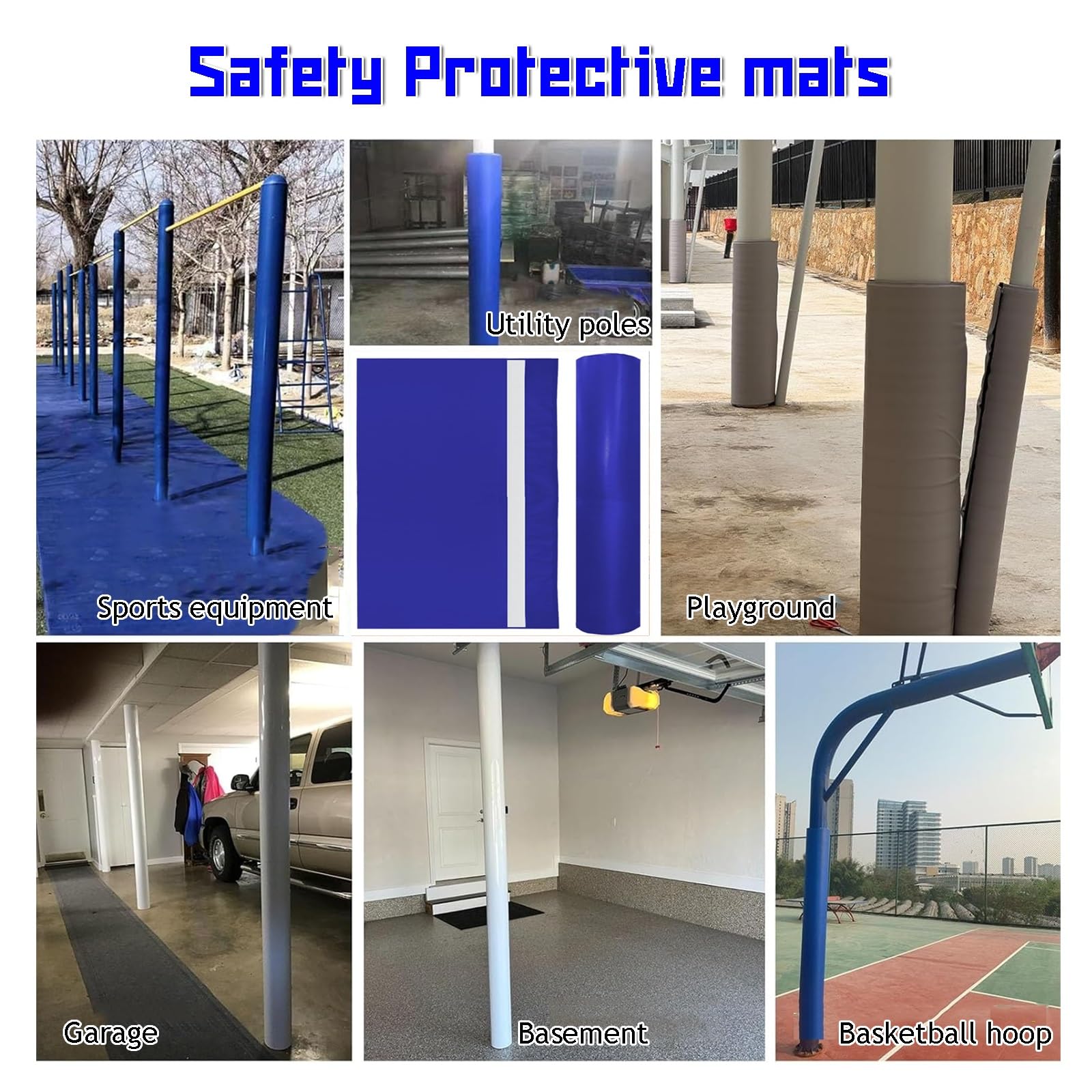 Acolchado de espuma protector para seguridad al aire libre - Amortiguación para barras de gimnasio, parque infantil y toldos