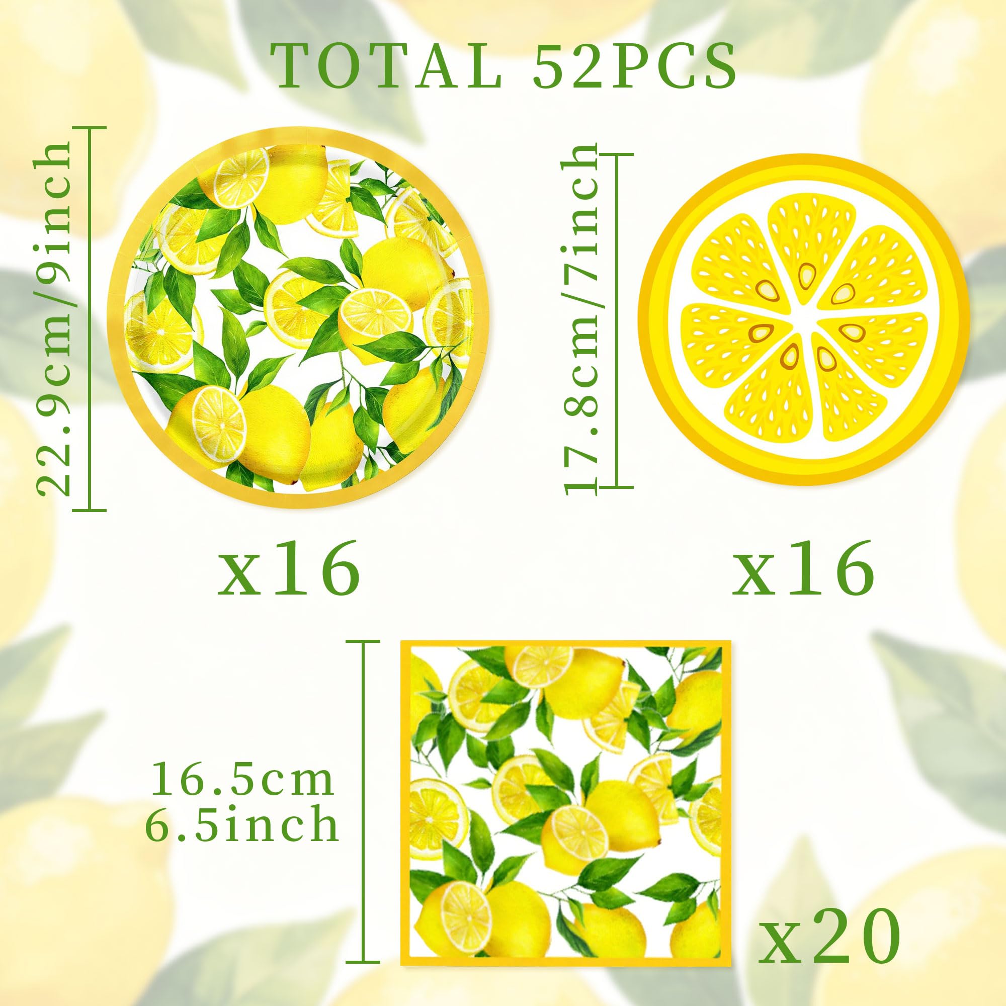 JeVenis Capri Lemon Party Decoration Capri Lemon Birthday Party Tableware Supplies Plates Napkins - Image 2