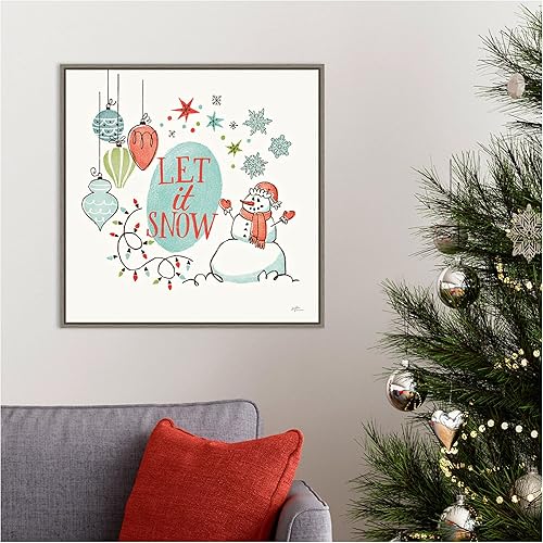 Miniatura 8 de Amanti Art Lienzo enmarcado para pared, 22 x 22 pulgadas, diseño retro de Janelle Penner, lienzo enmarcado para pared, obras de arte de vacaciones,