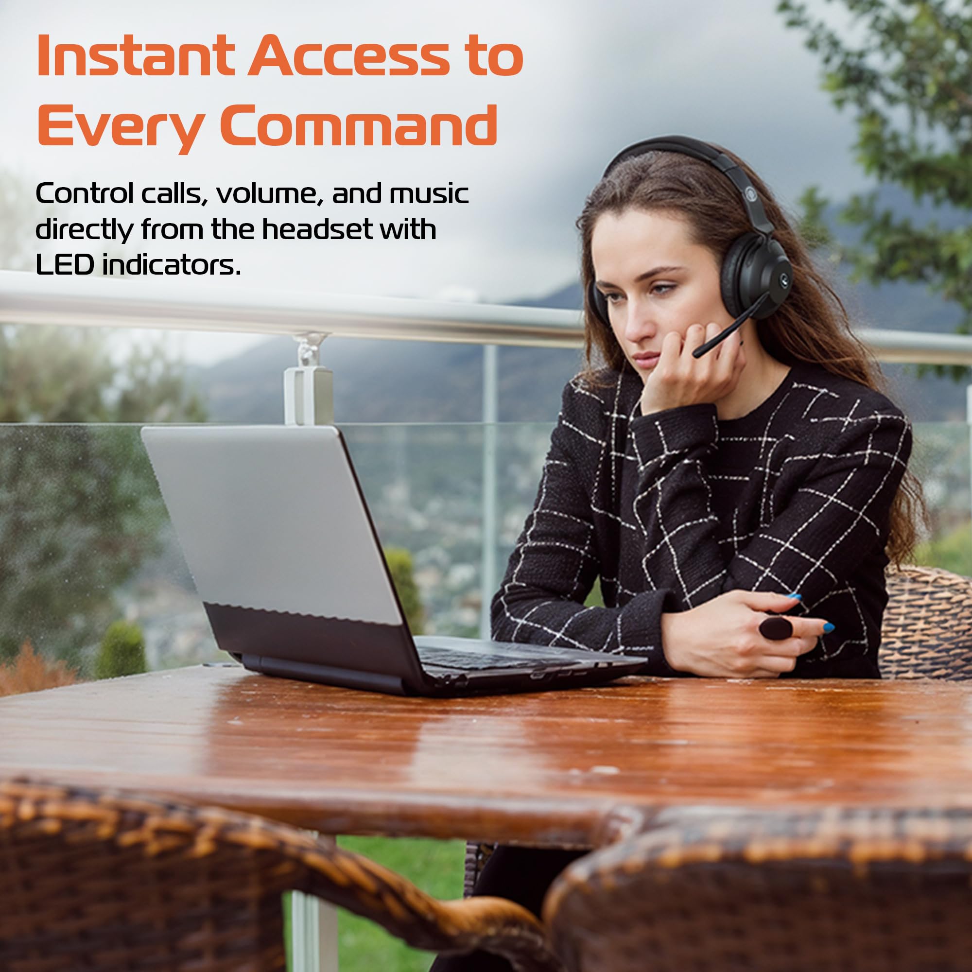 Spracht Blues Combo BT/USB Cuffie wireless con cancellazione del rumore per professionisti che lavorano, comode cuffie per PC, durata della batteria 40 ore, cuffie USB e Bluetooth con microfono per