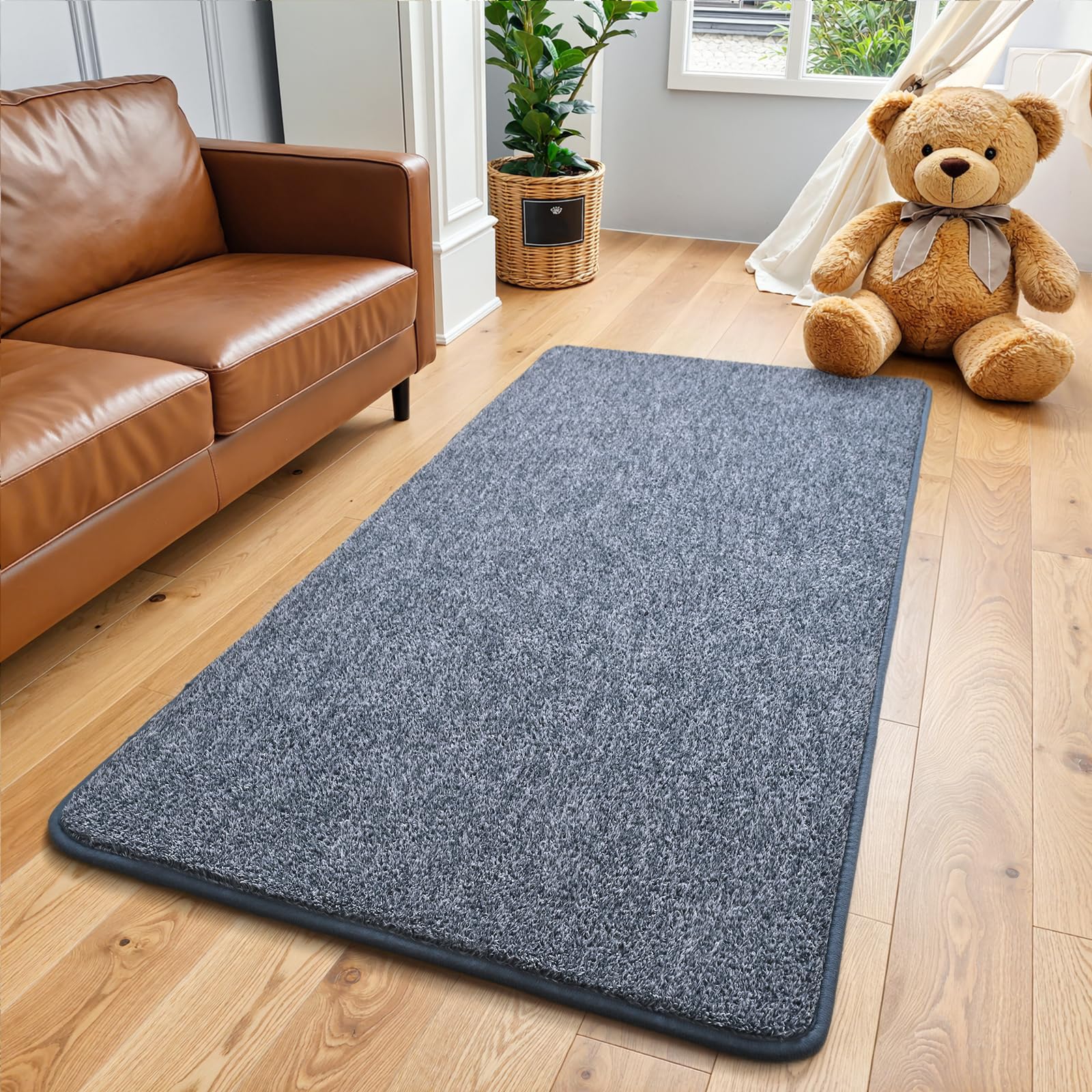 Keeko Soft 2x4 Small Runner Rug, Bedside Rugs for Bedroom Indoor Runner Hallway Carpets Non Slip Living Room Area Throw Rugs Memory Foam Laundry Room