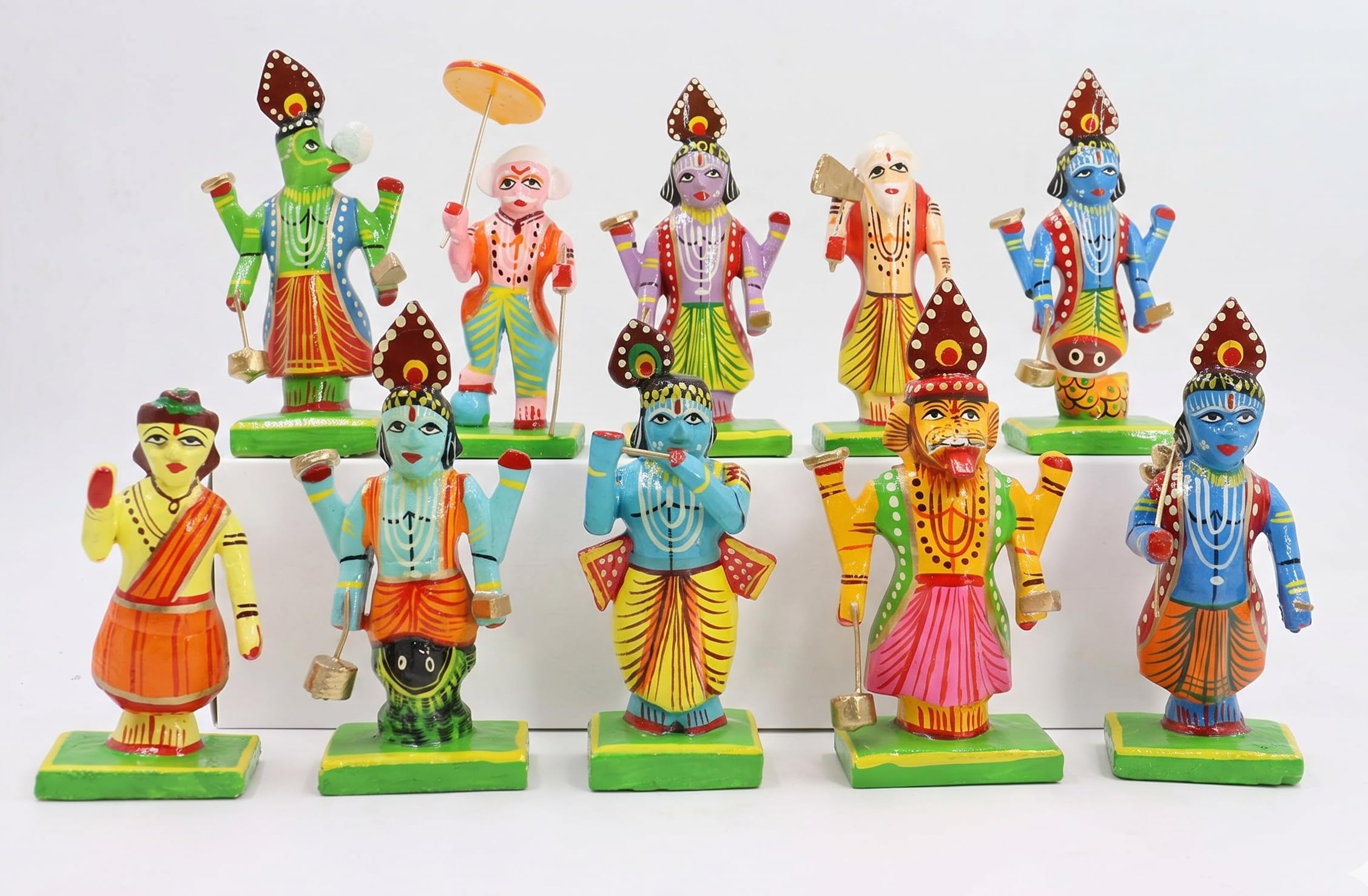 Buy BalaJi Handicraft Hand-Painted Wooden Dasavatara Set