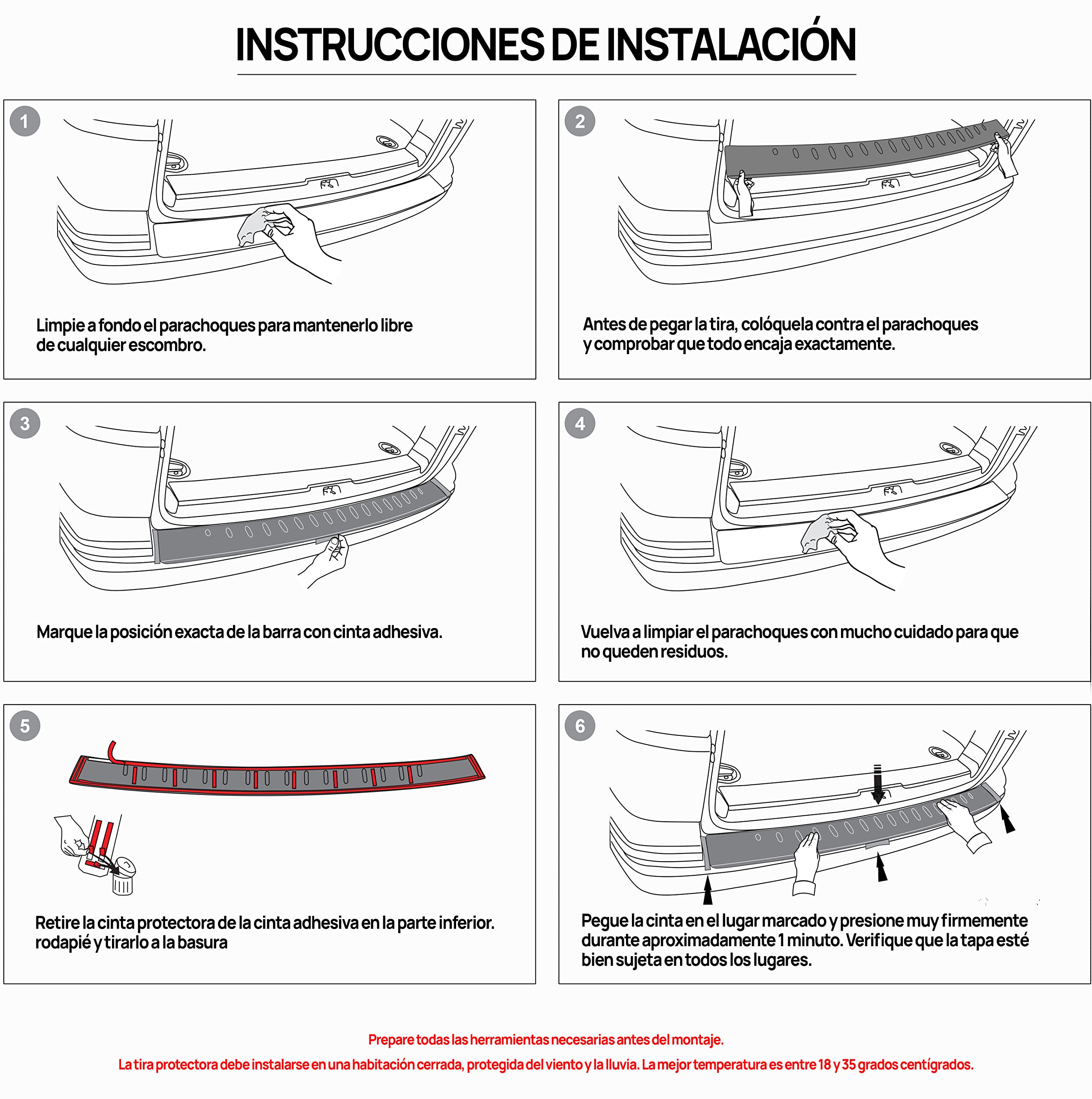 CHROMEMASTER | Protector de Parachoques | Compatible con Mercedes Vito Classe V W447 2014- | Acero Inoxidable Cepillado, Grafito Mate| La Tira Protectora Protegerá Tu Coche contra Arañazos y Daños
