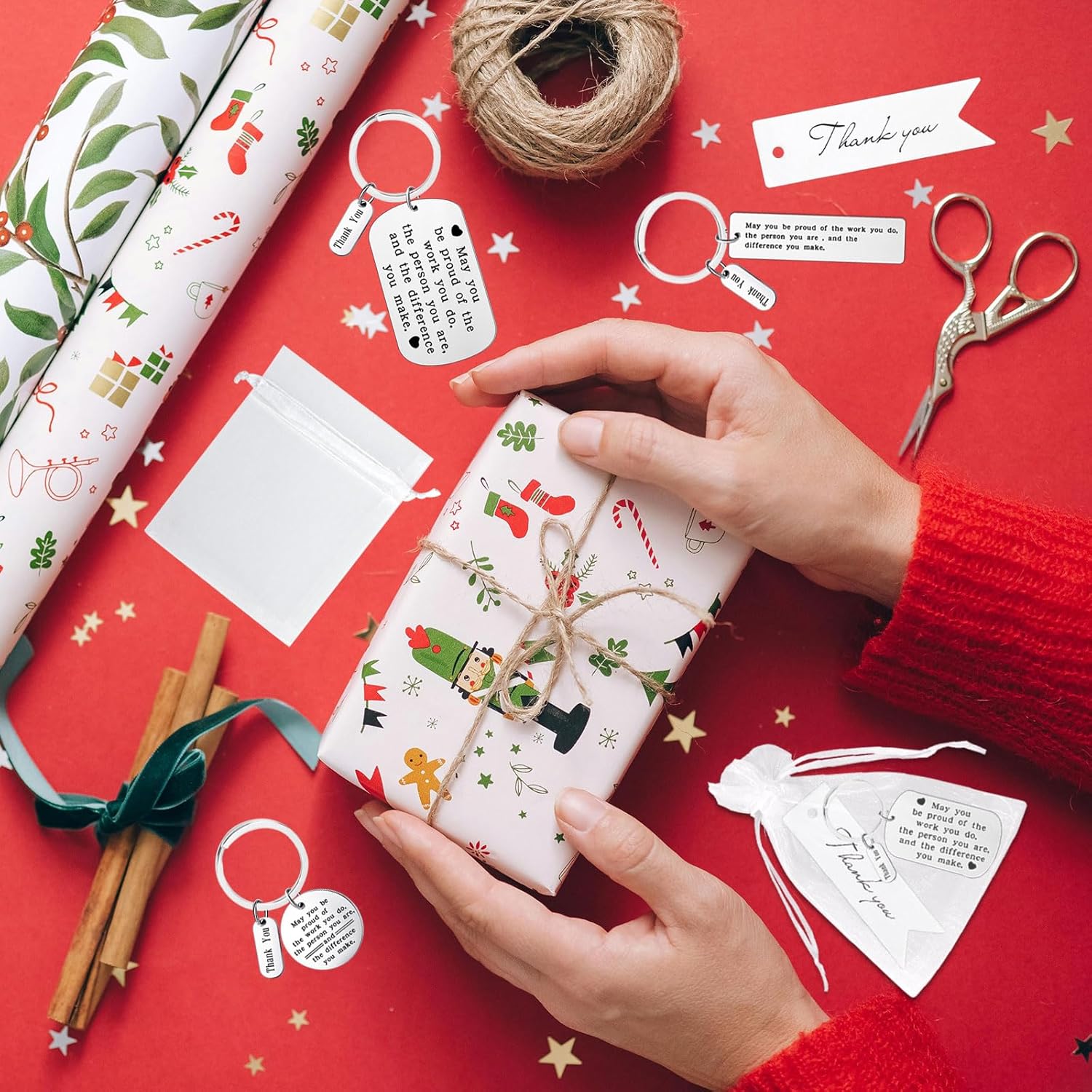 180 Pcs Valentine's Day Employee Appreciation Gift Appreciation Keychain Favor for Coworker 60 Pcs 3 Styles Inspirational Thank You Keychain for Employee Teacher Nurse Valentine's Day Favor - Image 3