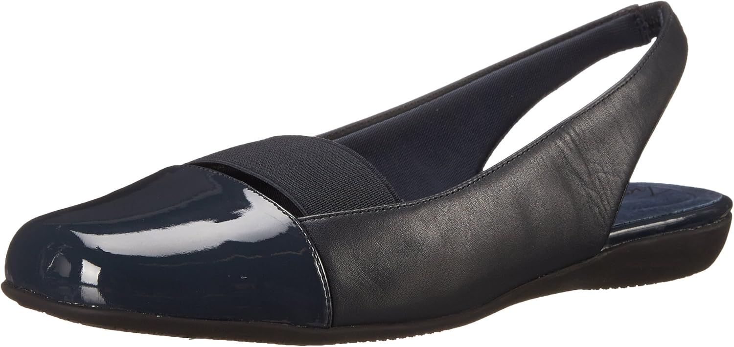 Trotters Women's Sarina Ballet Flat, Navy/Navy, 6.5 W US