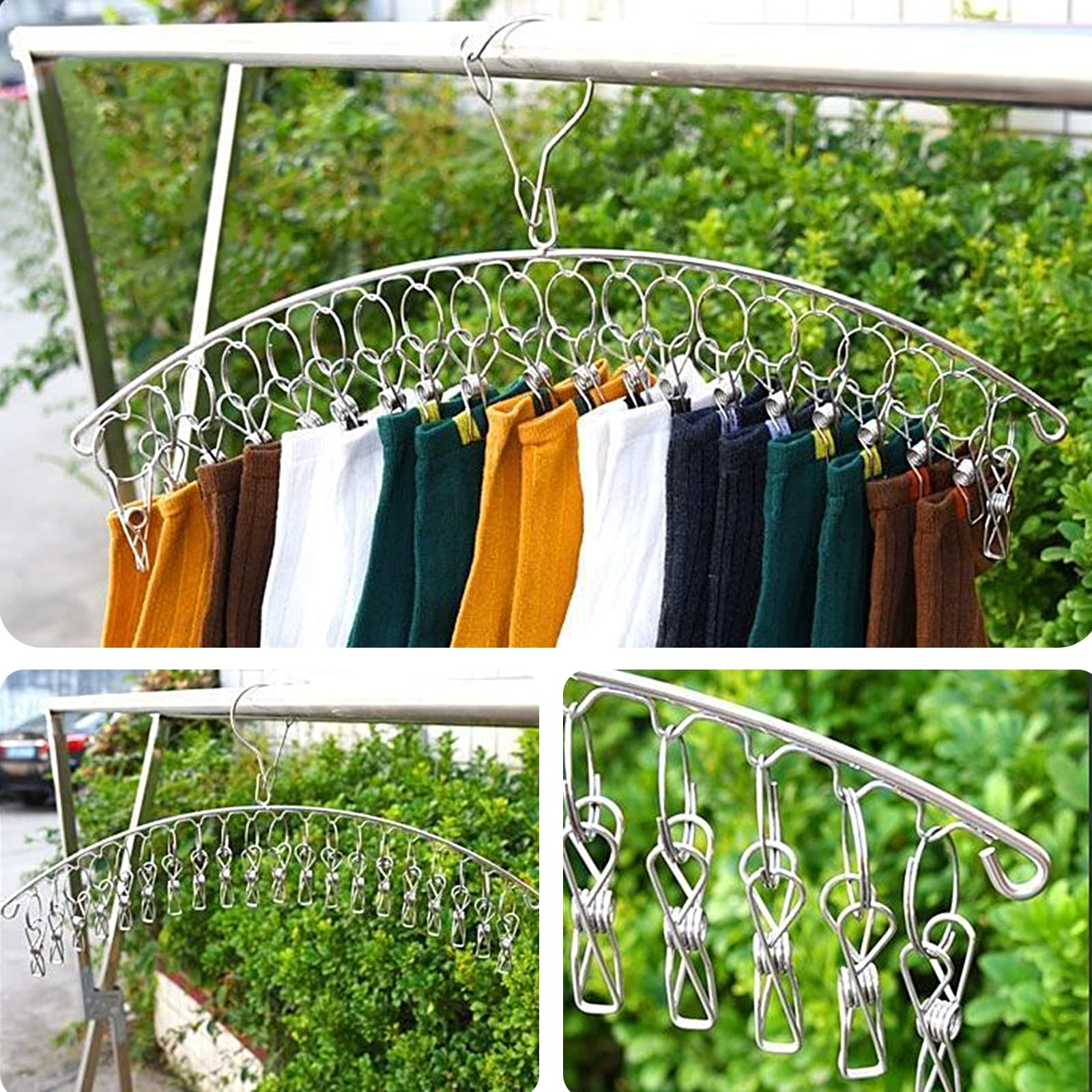 10/20 Pioli In Acciaio Inox Vesti Asciugatura Gancio - Foto 10