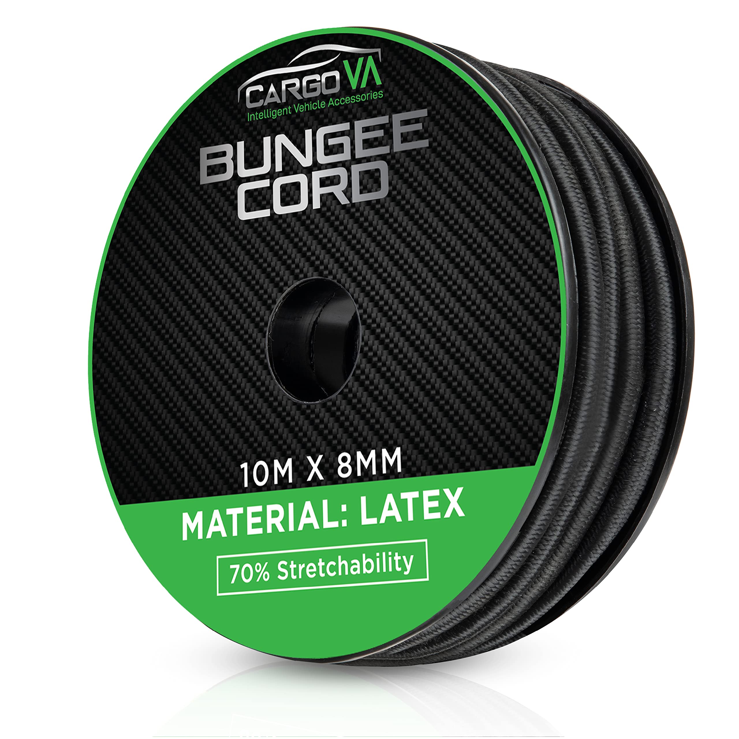 Cuerda De Goma Elástica 8mm X 10m - Con 25 Grapas, Resistente A La Intemperie, Ideal Para Camping, Lonas Y Carga