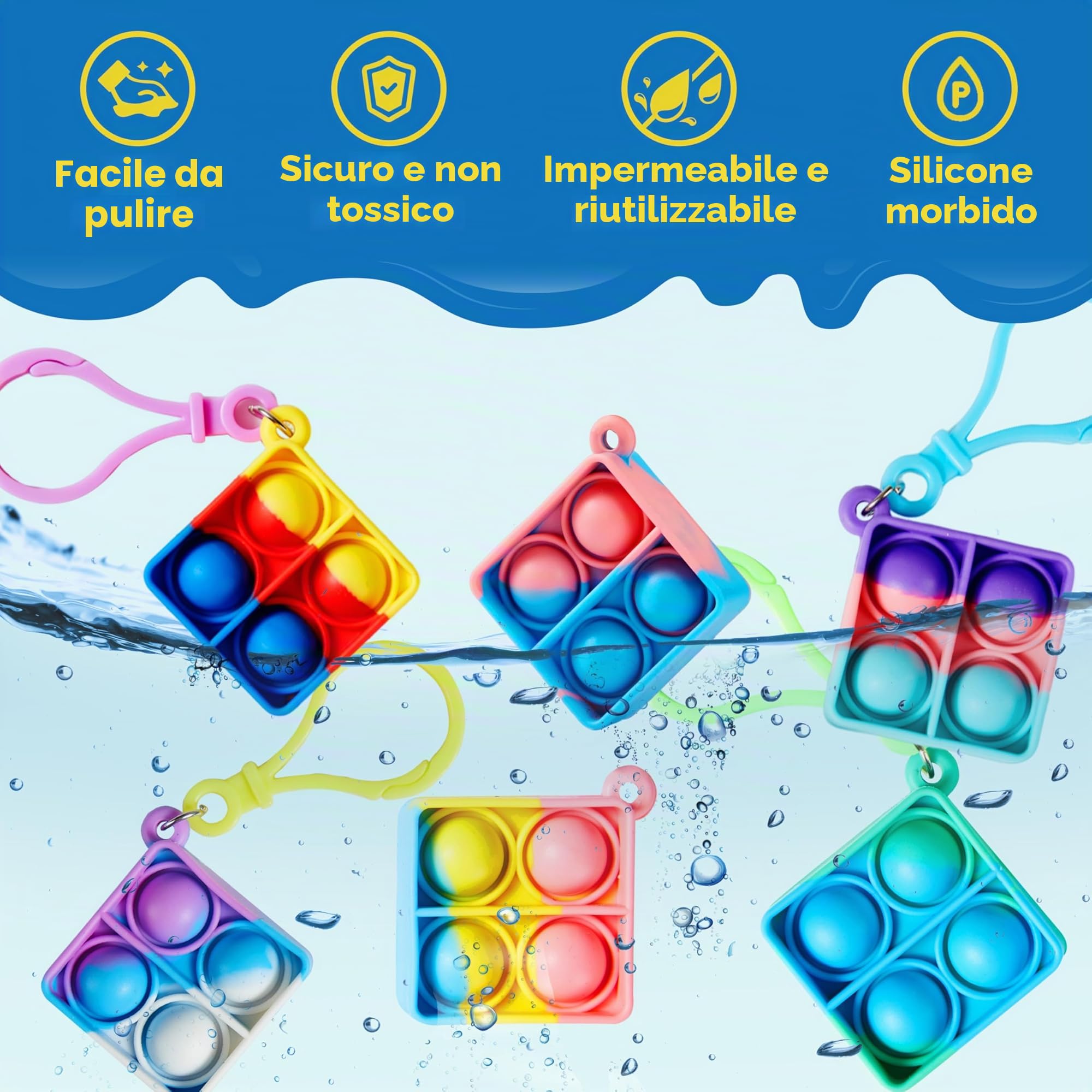 JOYIN portachiavi pop, mini fidget toys, confezione sfusa da 30 pezzi, bomboniere per bambini di età compresa tra 4 e 8 anni, 8 e 12 anni, gadget da riempire per i premi in classe