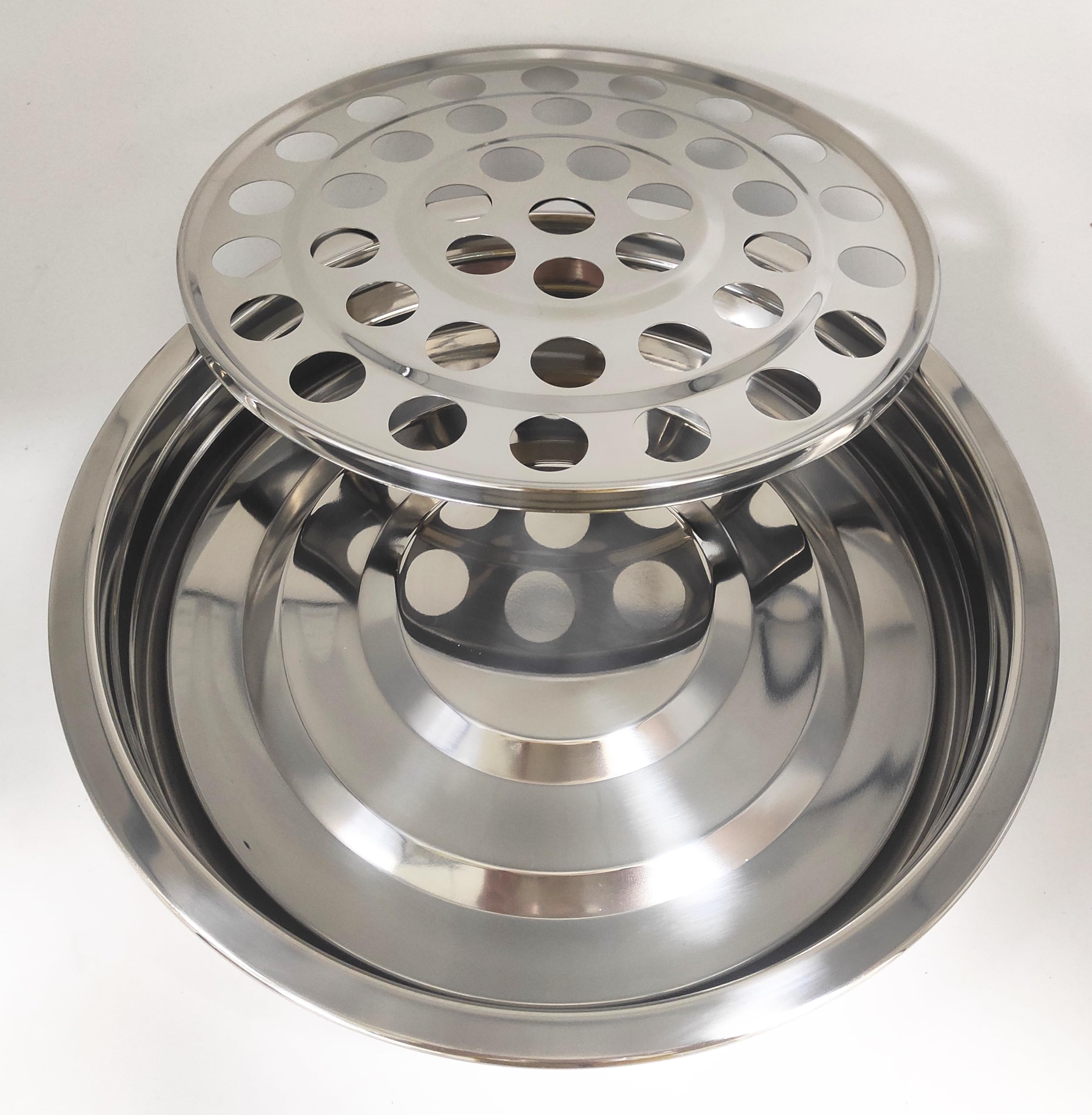 Bandeja de comunión de acero pulido plateado de alta calidad con cubierta para servicio de iglesia, bandeja apilable para servir comunión y cubierta para tazas de comunión, bandejas de