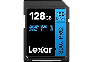 Lexar 128GB High-Speed 800x PRO DSLR SD Card with 4K UHD for...
