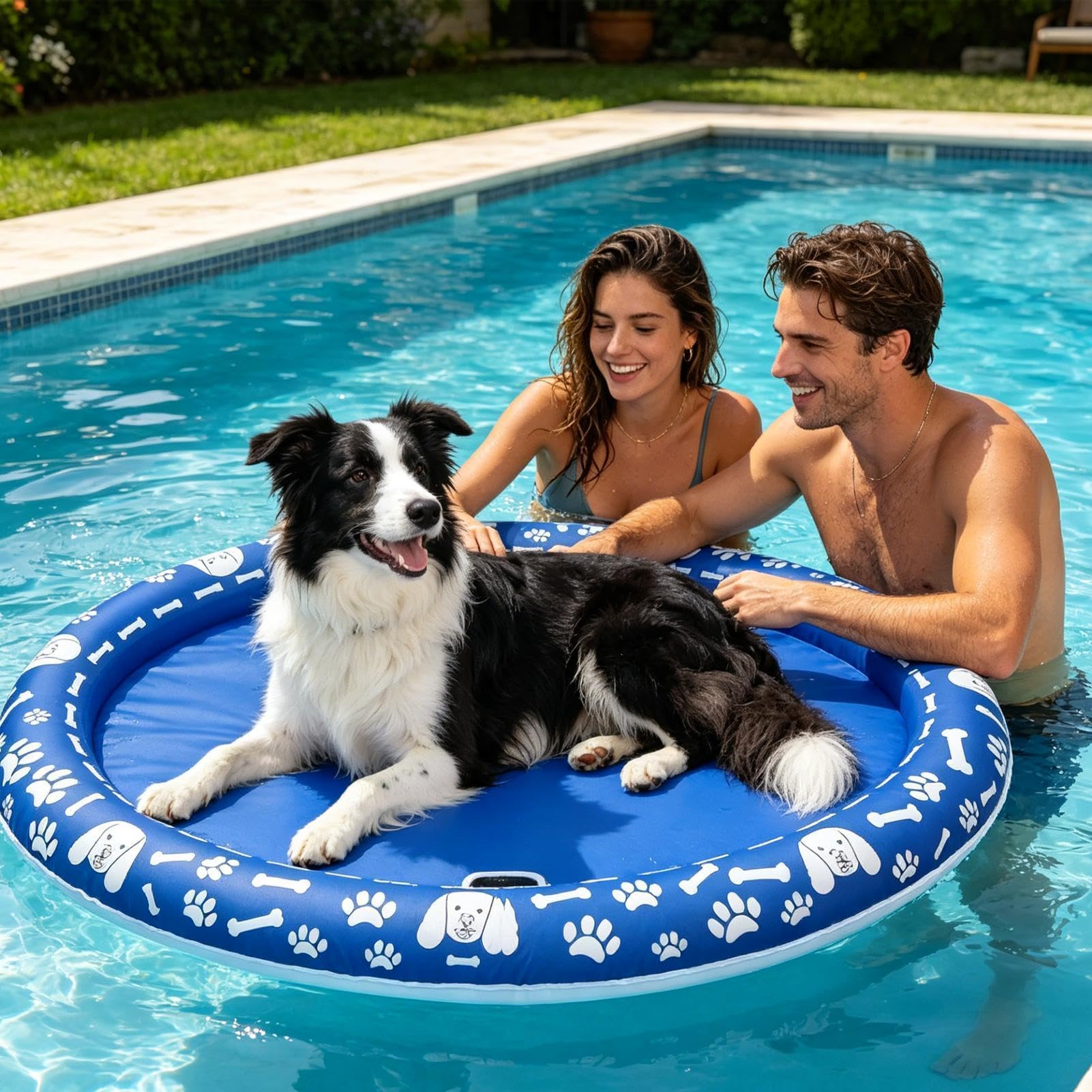 Flotadores de piscina para perros Balsa Inflable Resistente A Los Desgarros | Balsa De Perro Para Verano, Natación, Agua, Lago, Estanque, Río, Playa, Gato, Cachorro