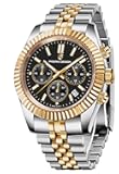 Pagani Design Chronograph Watches for Men, 40MM Luxury Business Dress Wristwatch, Japan VD53 Movement, Date, Gold