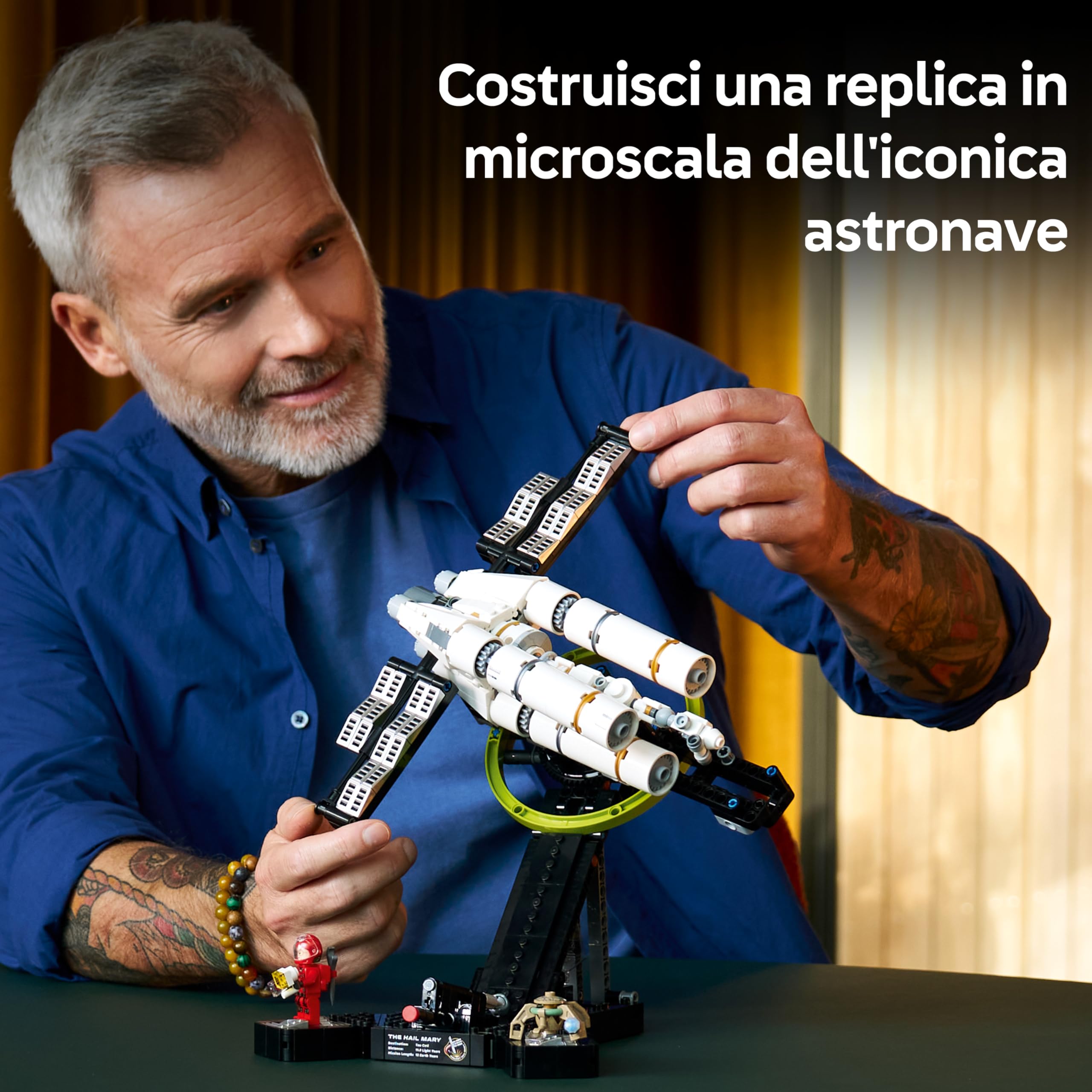 LEGO Icons Project Hail Mary - Kit di Modellismo con Astronave in Miniatura per Adulti - Set da Esposizione con Minifigure di Ryland Grace e Figura di Rocky - Regalo per Fan del Film e del Libro 11389