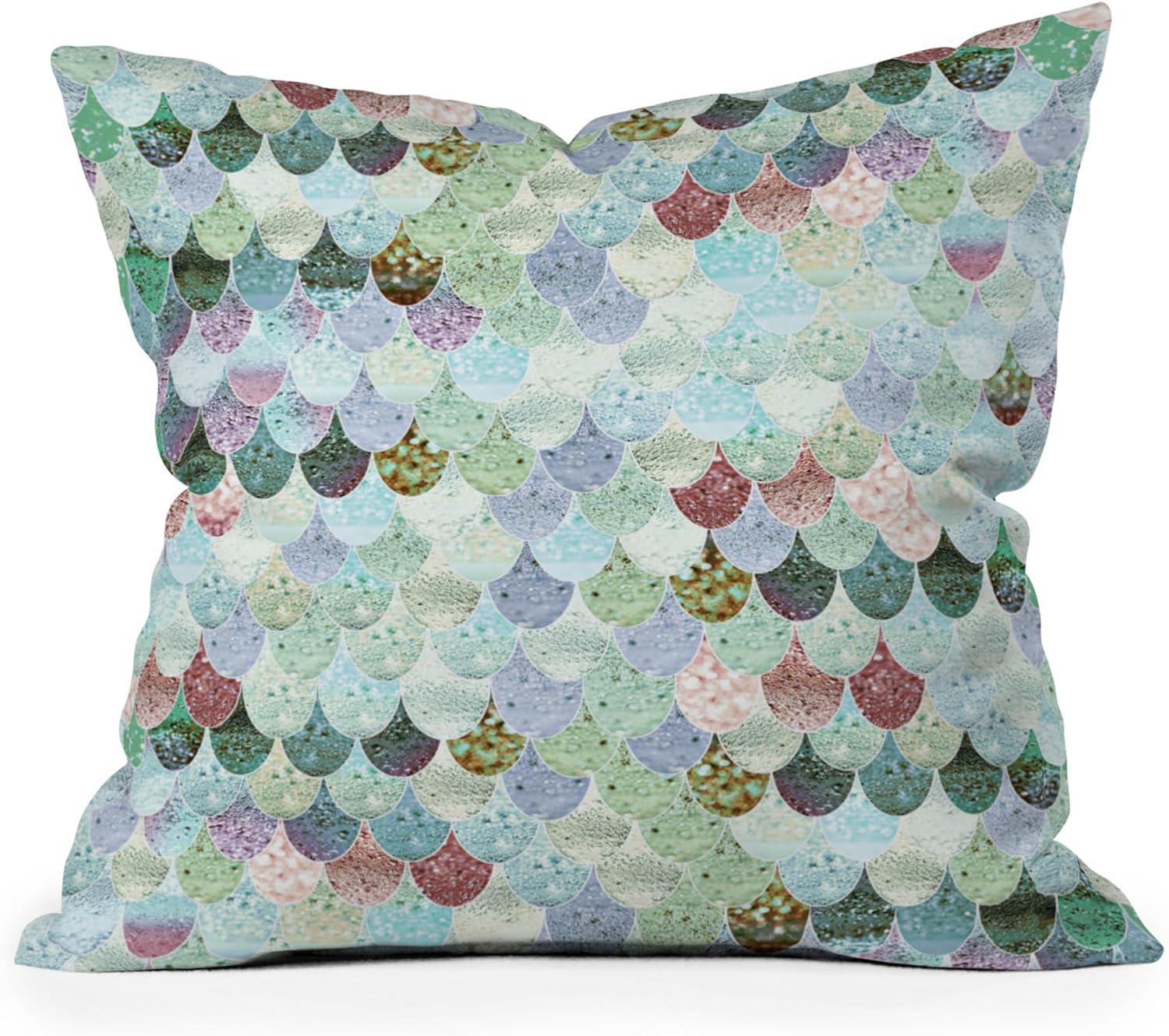 Society6 Home Monika Strigel-Decorative Accent Couch or Bed Throw Pillow, 18" x 18", Summer Mermaid Bluemint