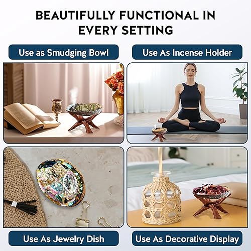 Miniatura 6 de Carcasa de abulón seleccionada a mano, 6 pulgadas o más. Perfecto para sostener incienso, baratijas y más